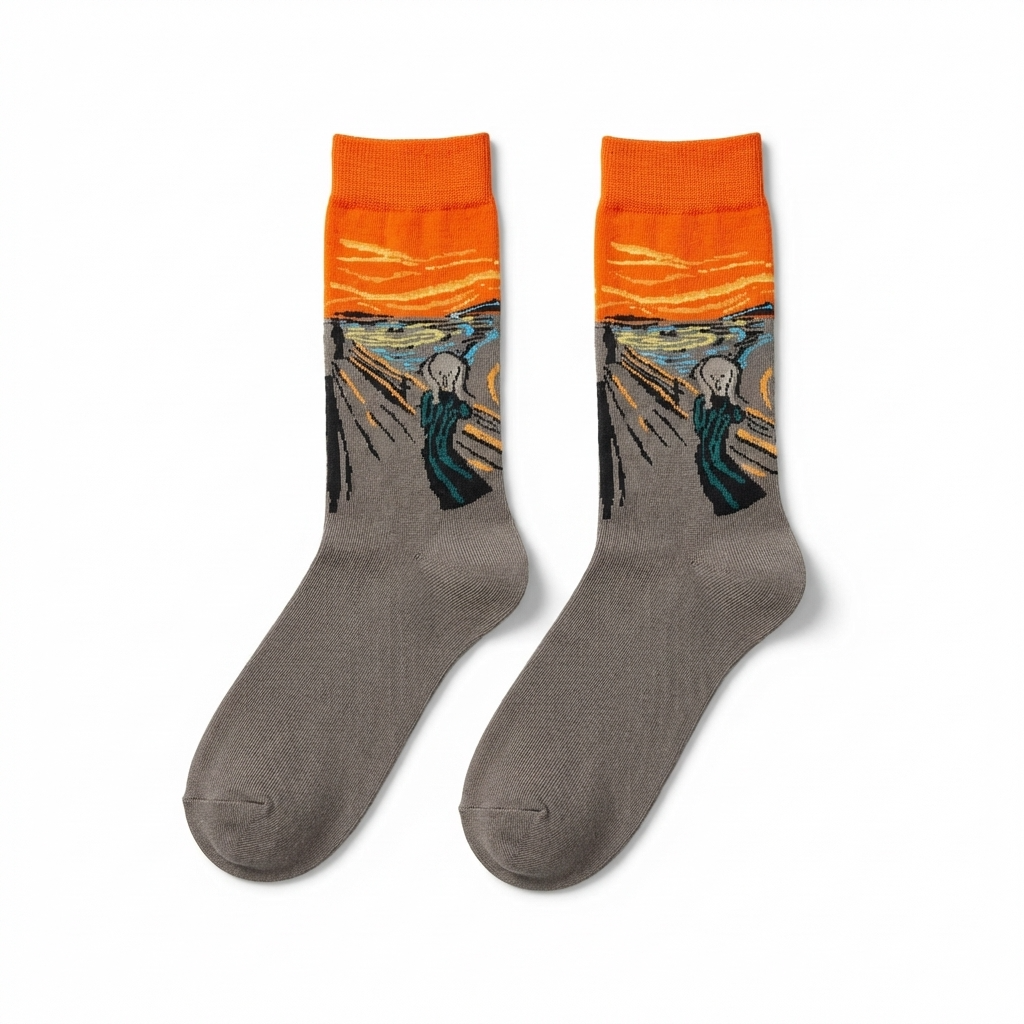 Oil Painting Collection – The Scream Art Crew Socks
