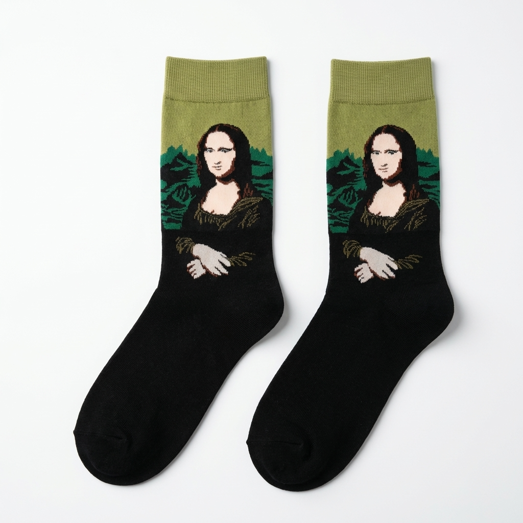 Oil Painting Collection – Mona Lisa Art Crew Socks