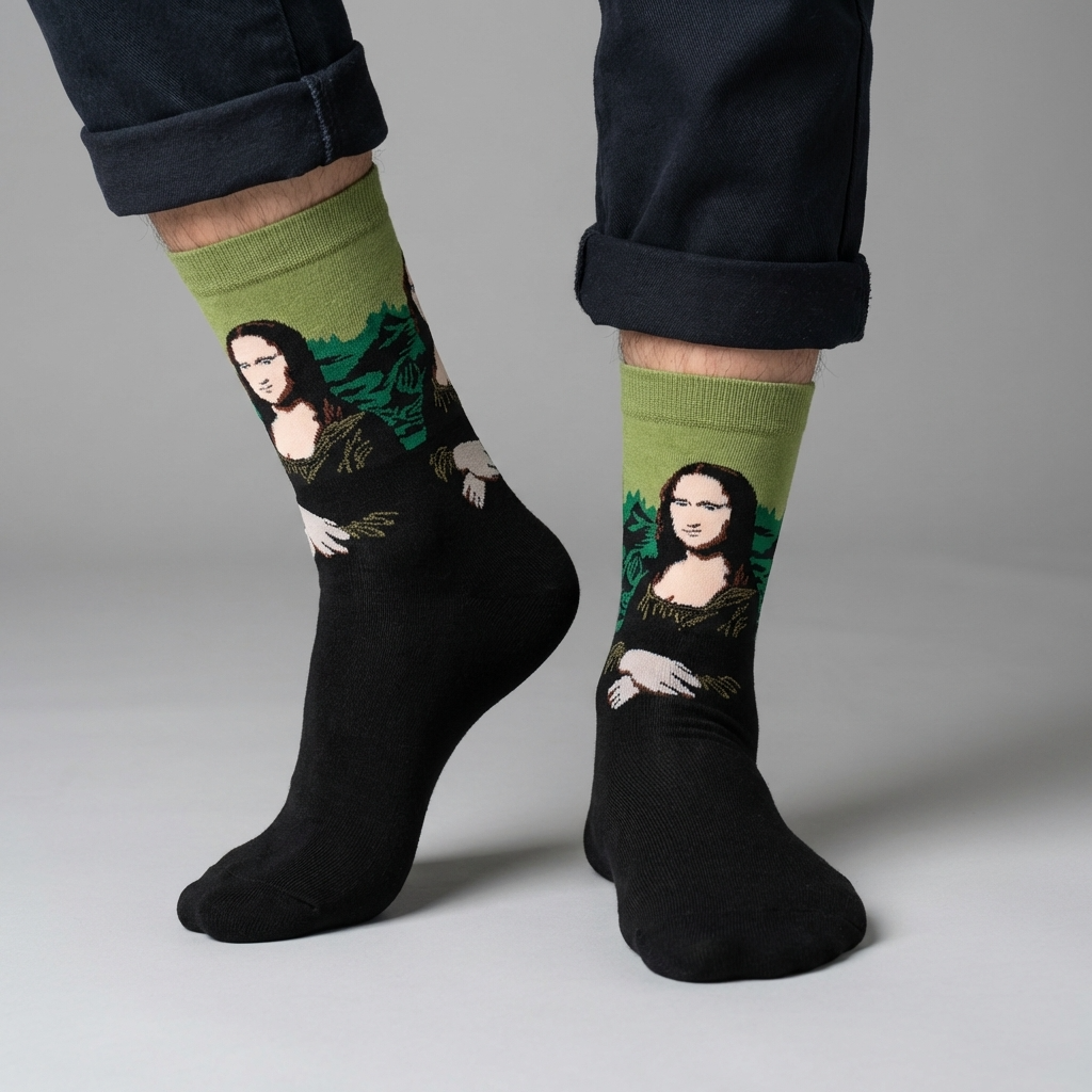 Oil Painting Collection – Mona Lisa Art Crew Socks