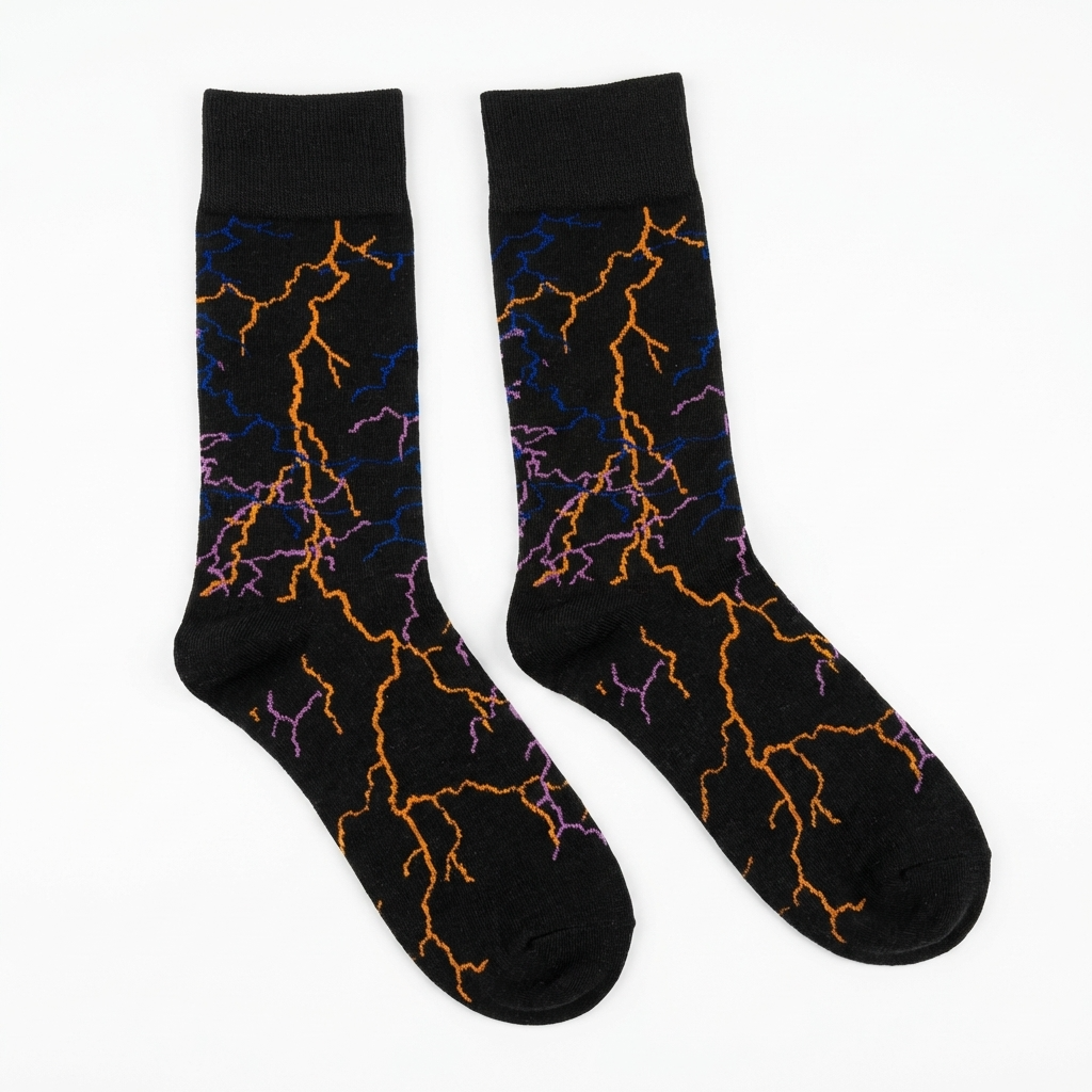 Weather Socks – Lightning Storm Crew Socks