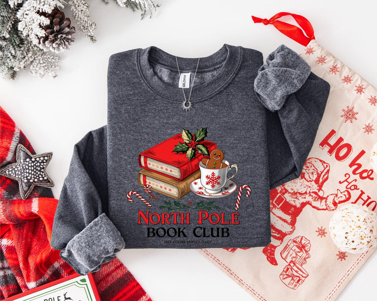 North Pole Book Club Adult Sweatshirt