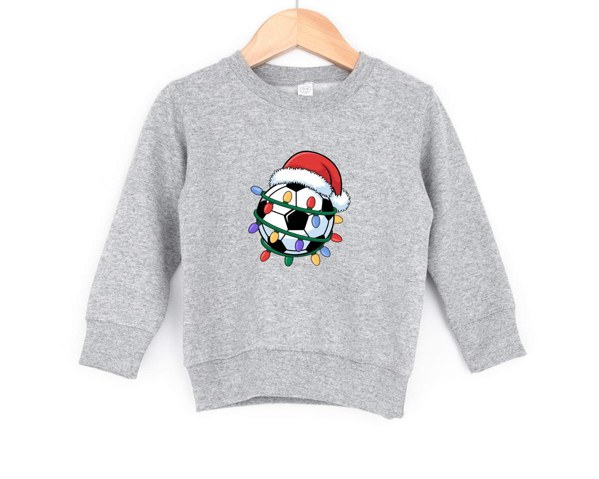 Soccer Christmas Youth Sweatshirt – Santa Hat Soccer Ball