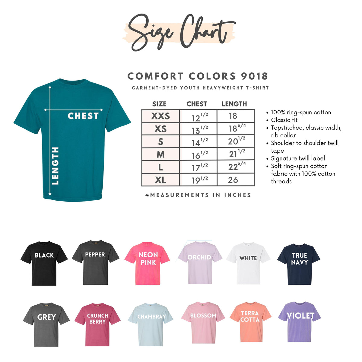 Custom Name Embroidered Youth T-Shirt – Comfort Colors