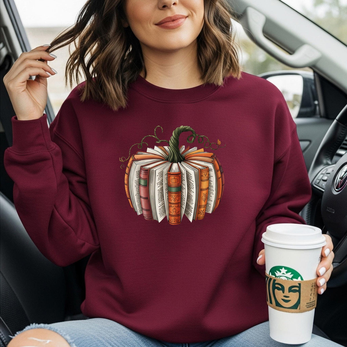 Pumpkin Book Adult Sweatshirt