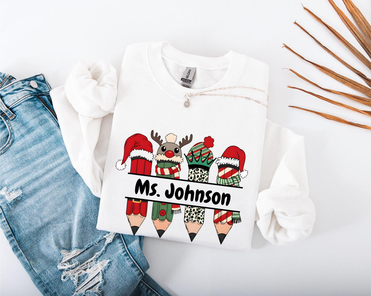 Personalized Teacher Christmas Adult Sweatshirt