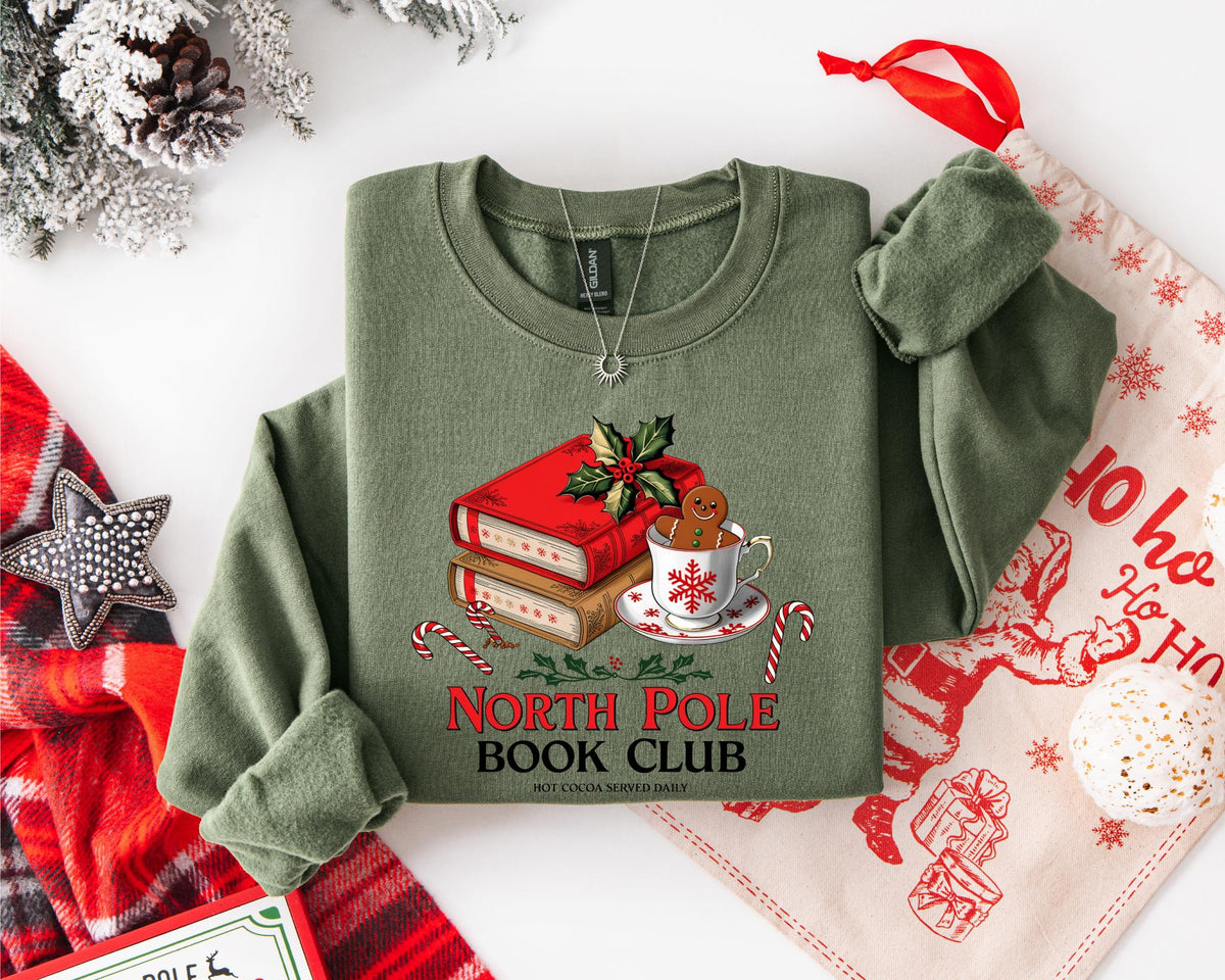 North Pole Book Club Adult Sweatshirt