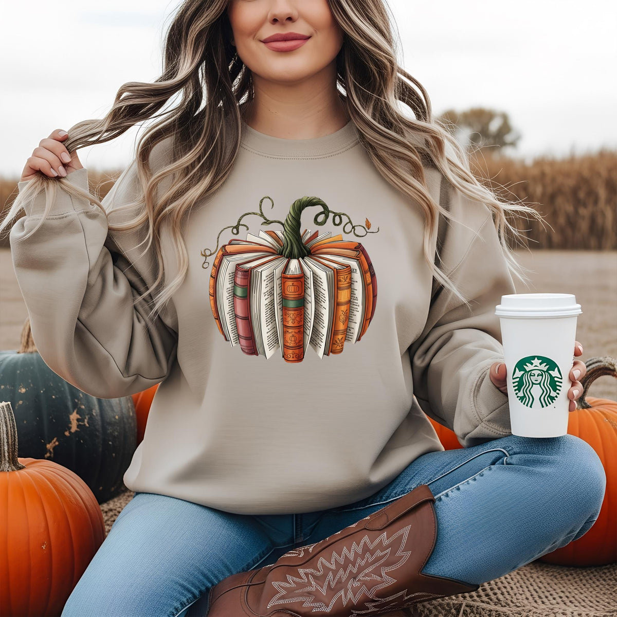 Pumpkin Book Adult Sweatshirt