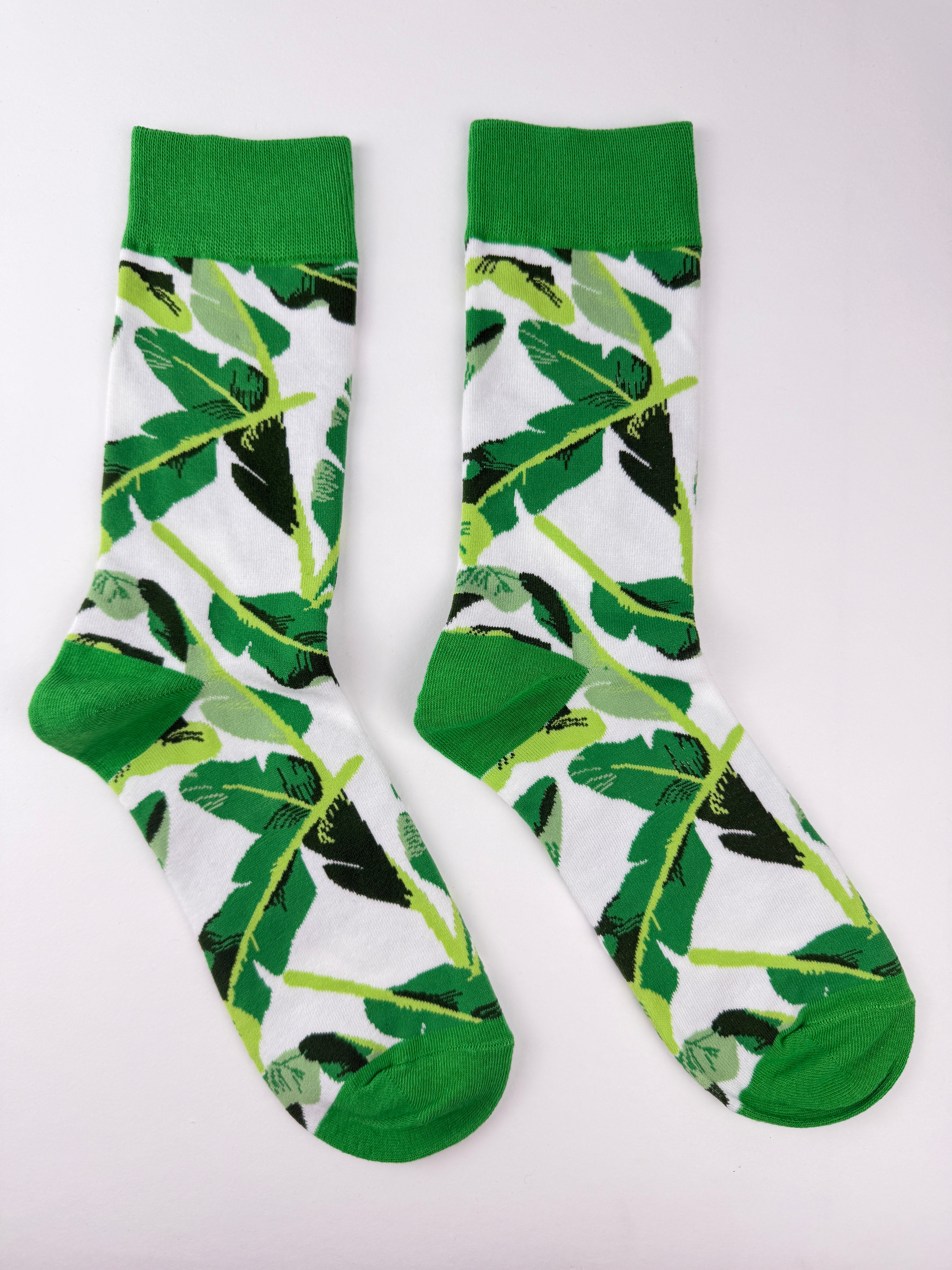 Leaf Socks - Tropical Green Leaf Unisex