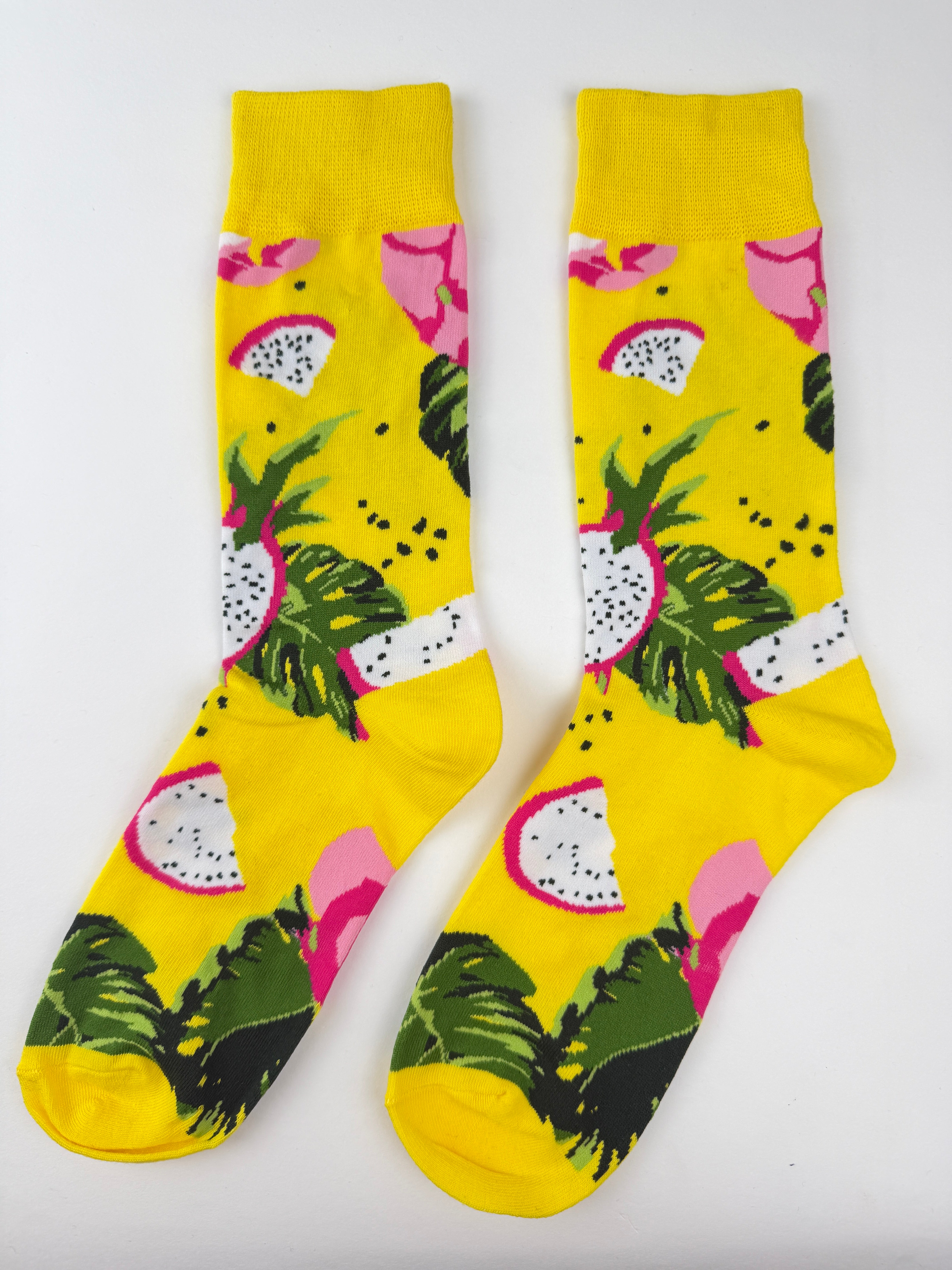 Fruit Socks – Dragon Fruit Yellow Tropical Novelty Socks