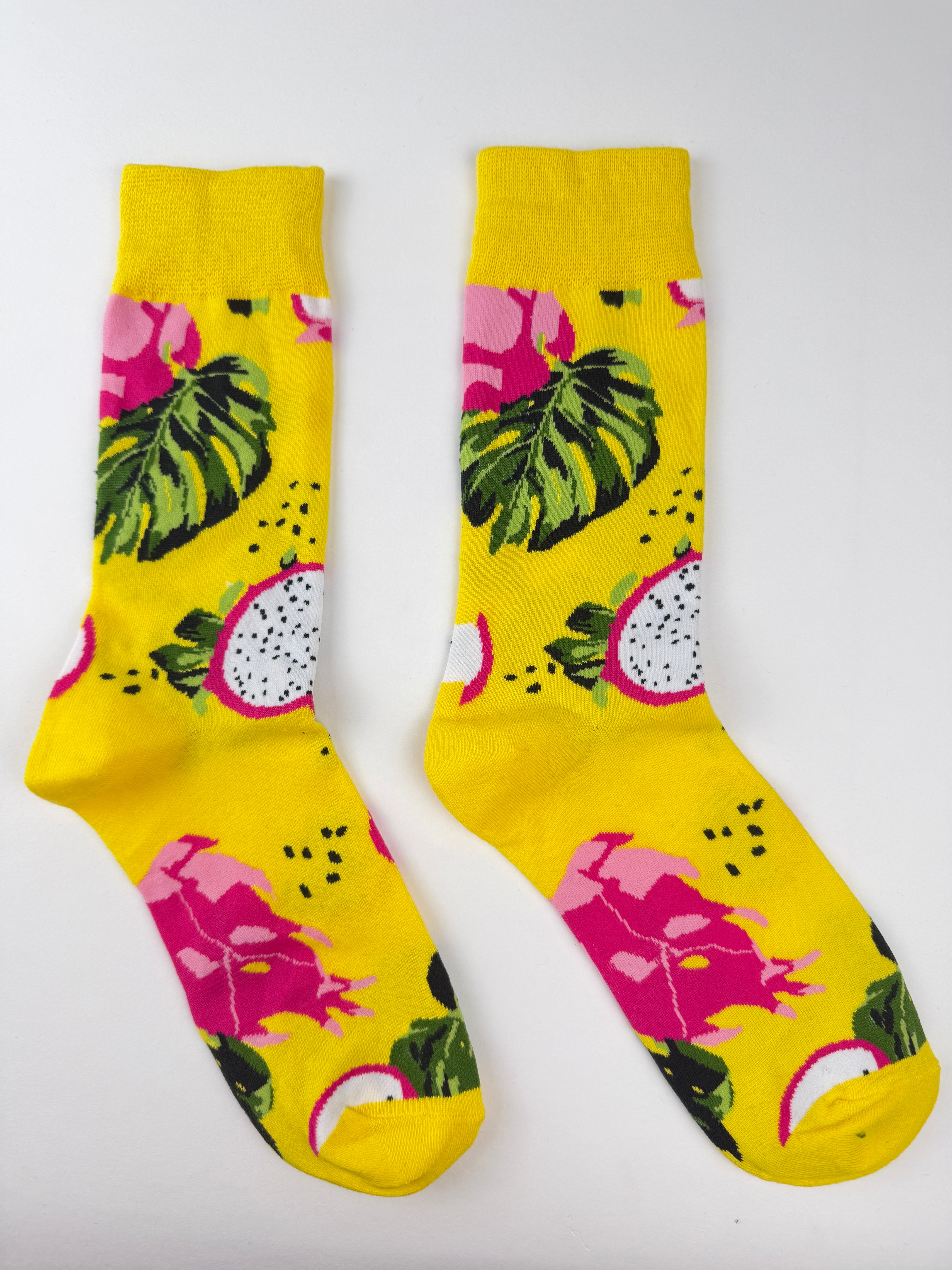 Fruit Socks – Dragon Fruit Yellow Tropical Novelty Socks