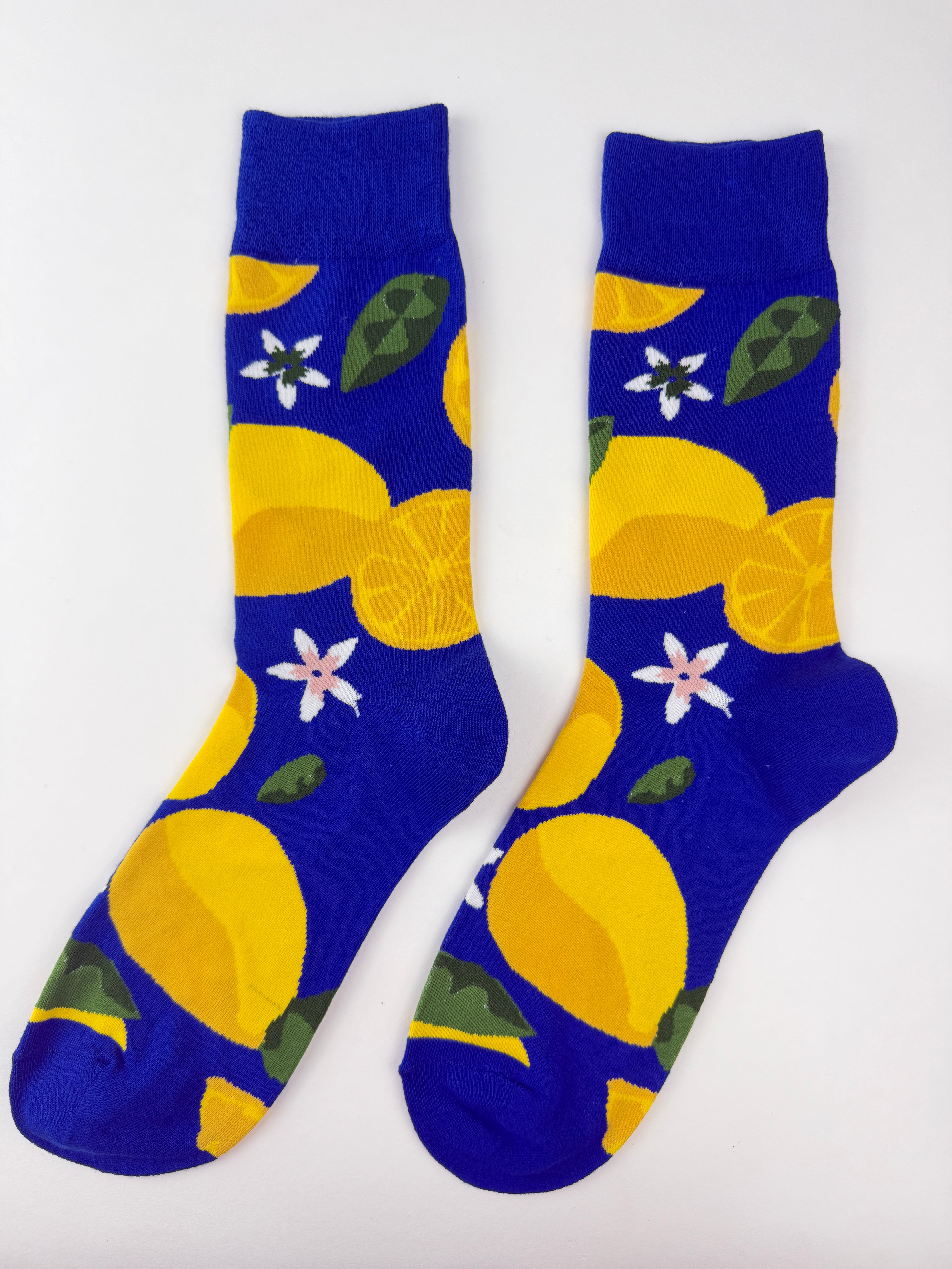 Fruit Socks – Lemon Blue Citrus Novelty Summer Unisex