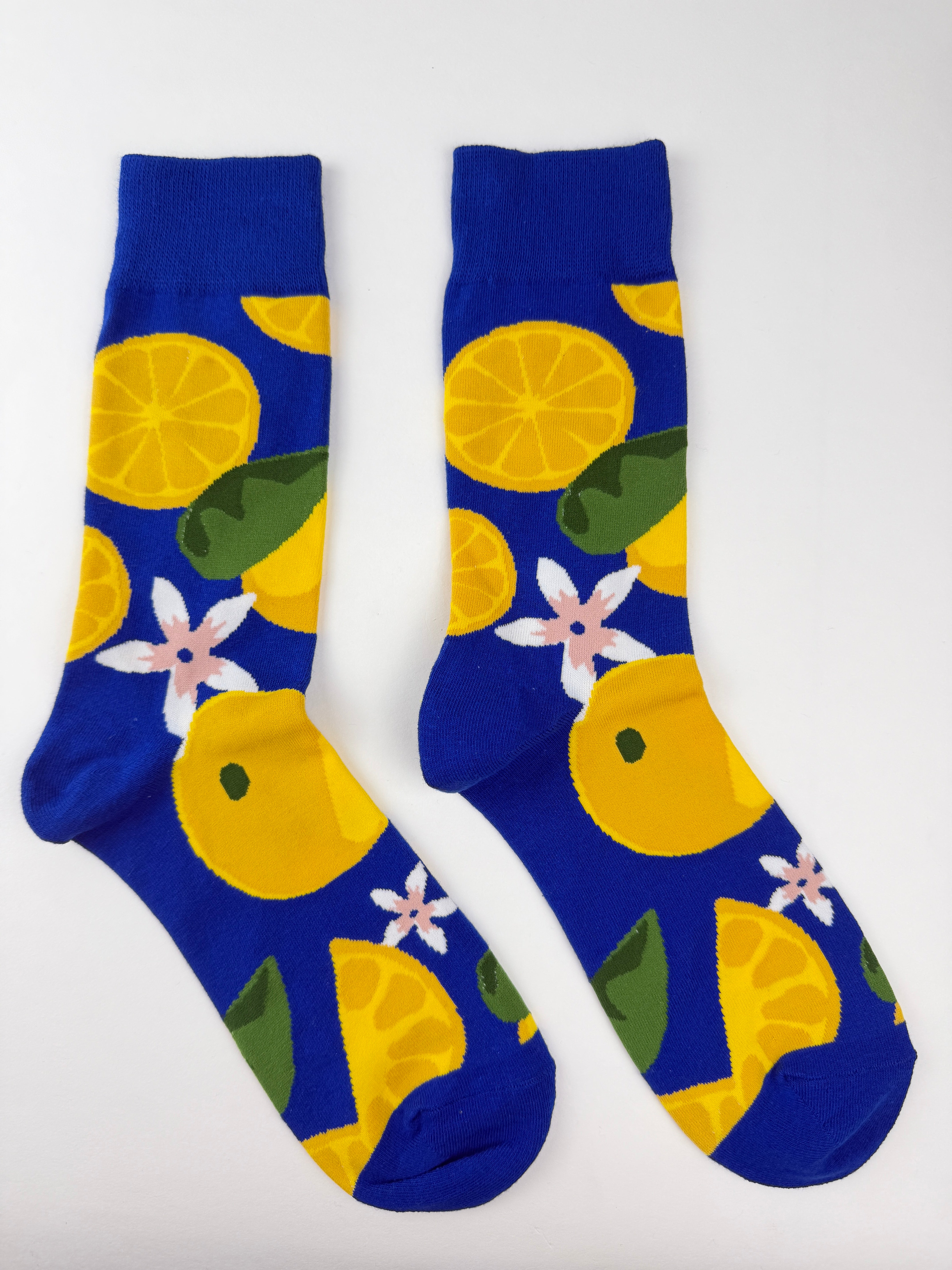 Fruit Socks – Lemon Blue Citrus Novelty Summer Unisex