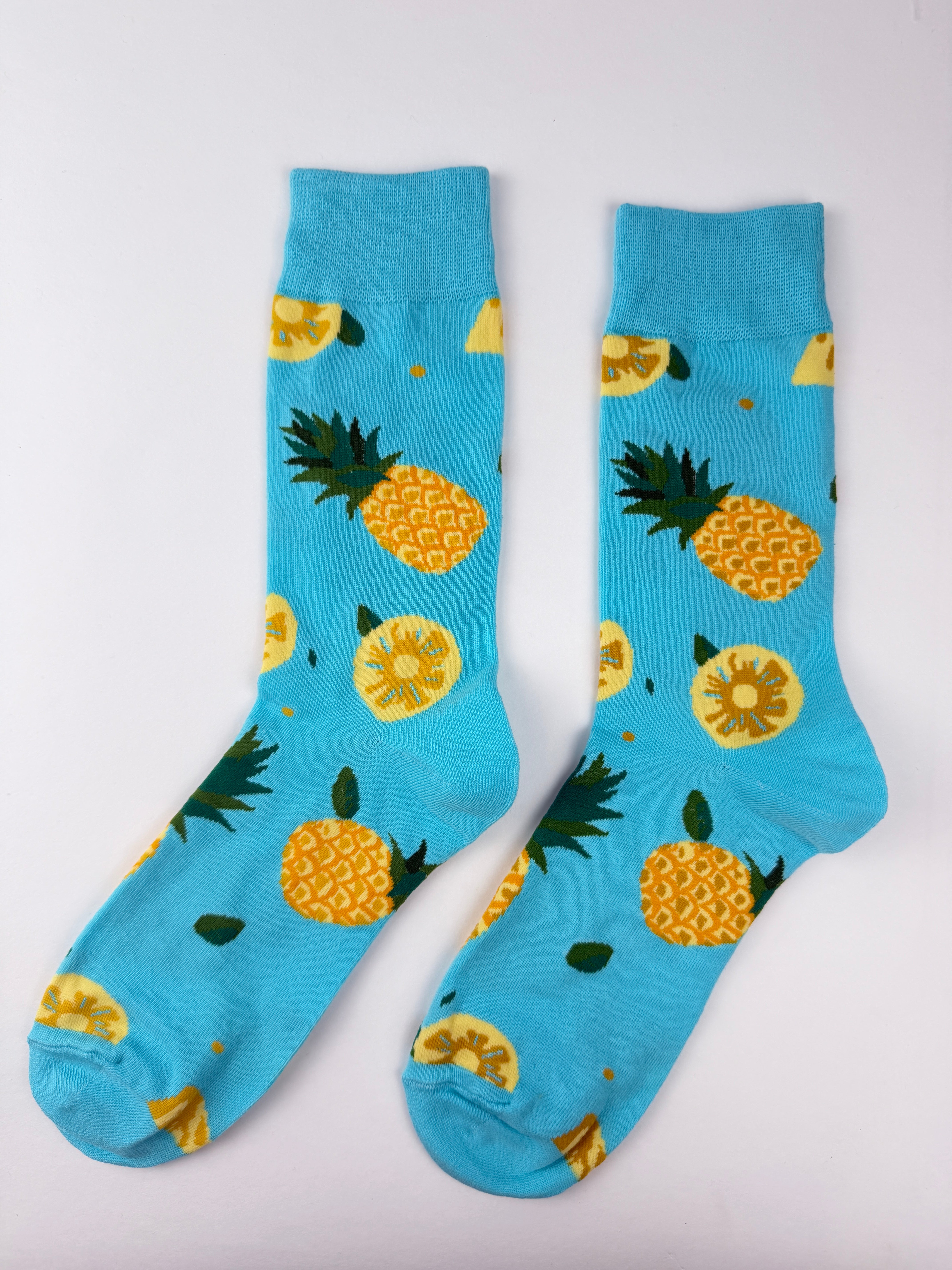 Fruit Socks – Pineapple Blue Tropical Summer Novelty Socks