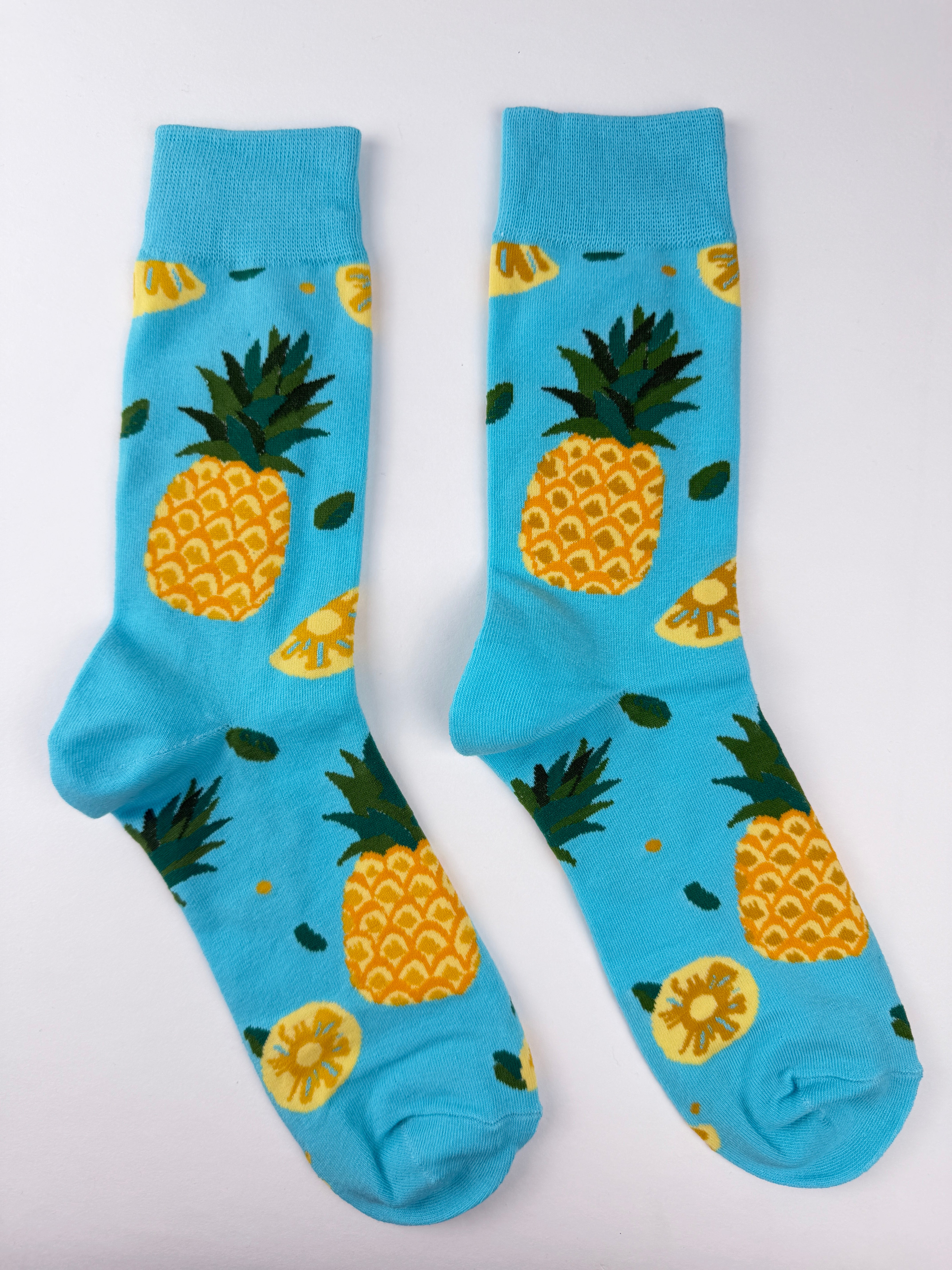 Fruit Socks – Pineapple Blue Tropical Summer Novelty Socks