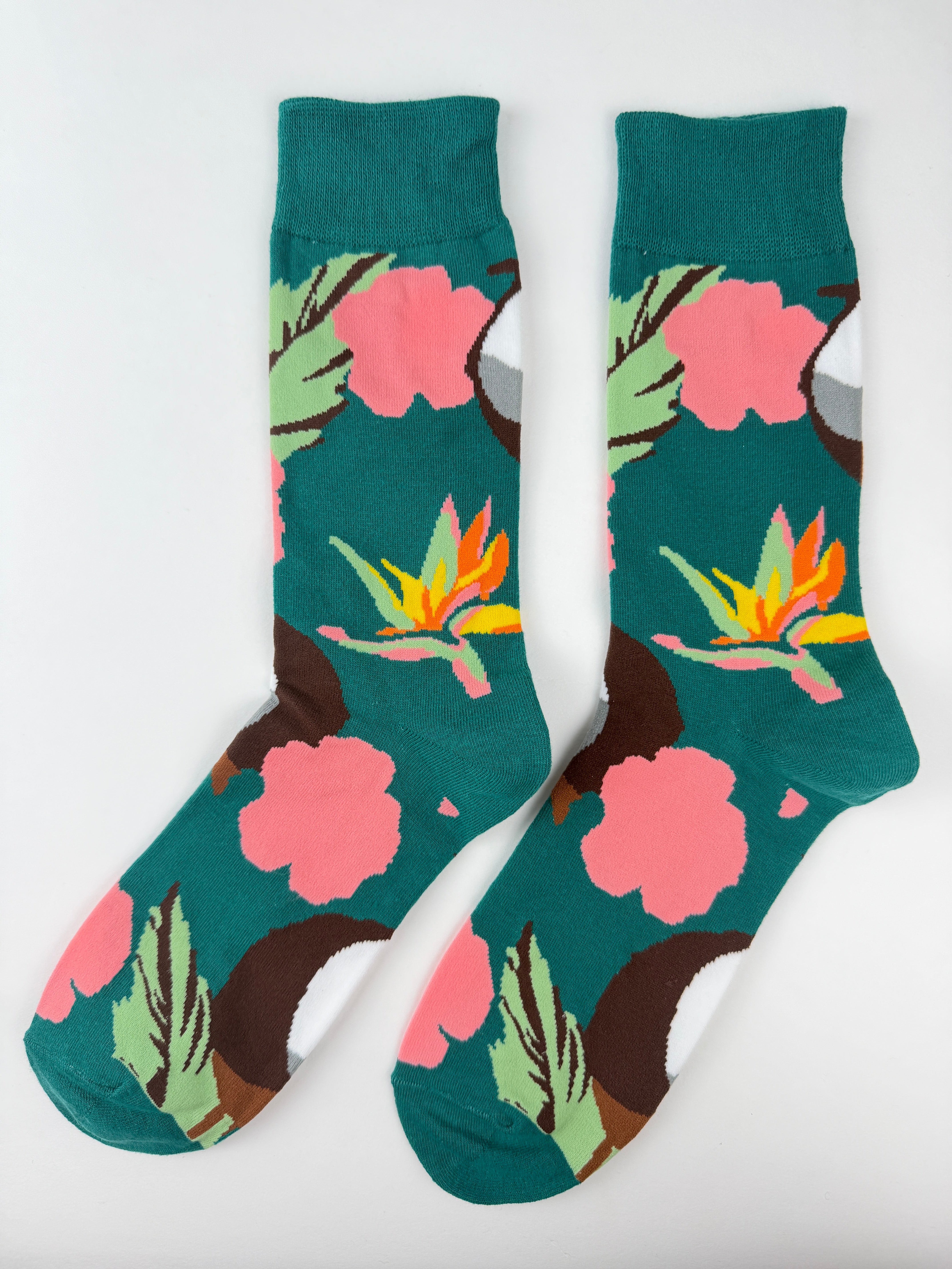 Flower Socks - Hibiscus & Bird of Paradise