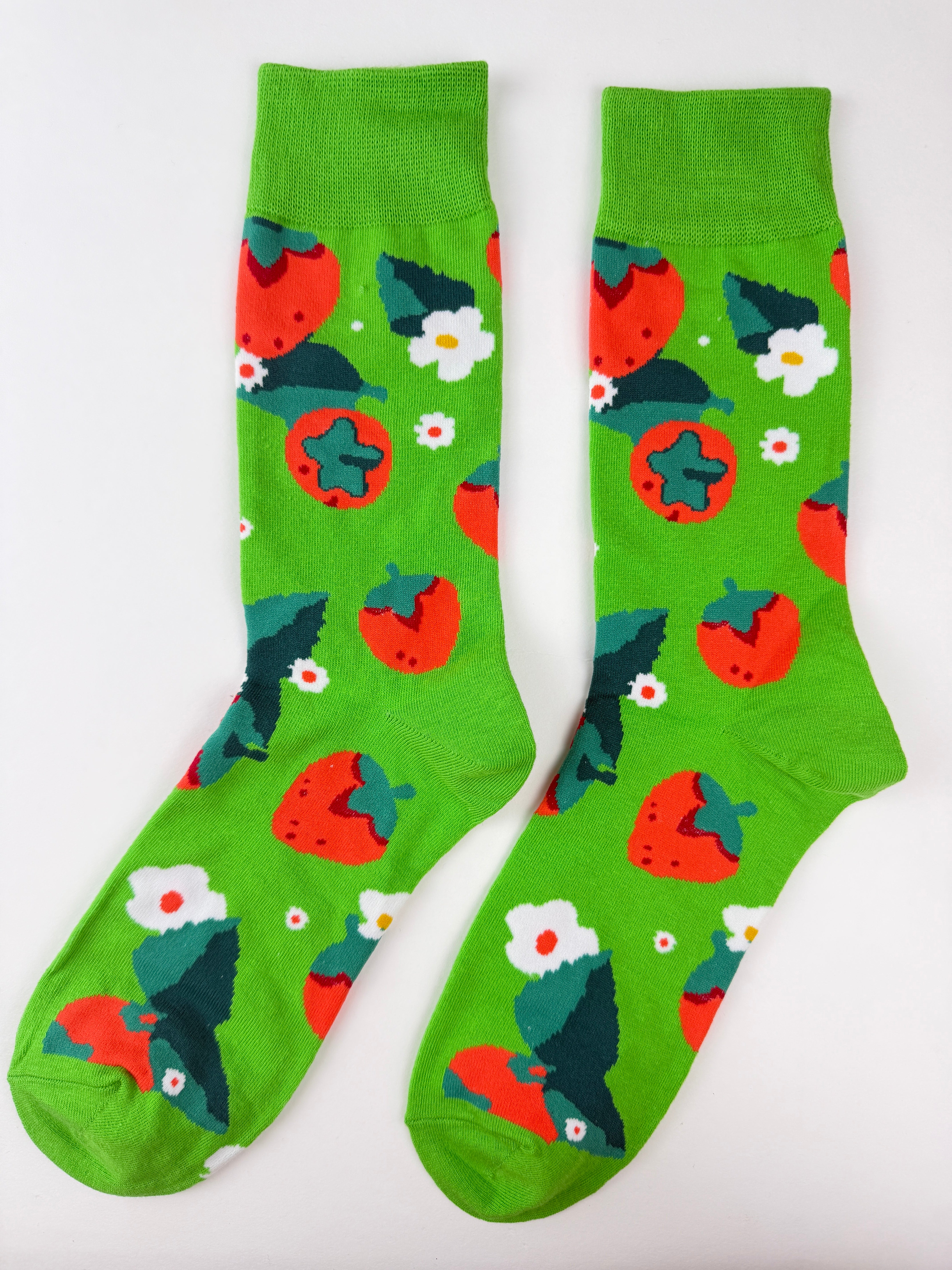Fruit Socks – Strawberry Green Novelty Socks