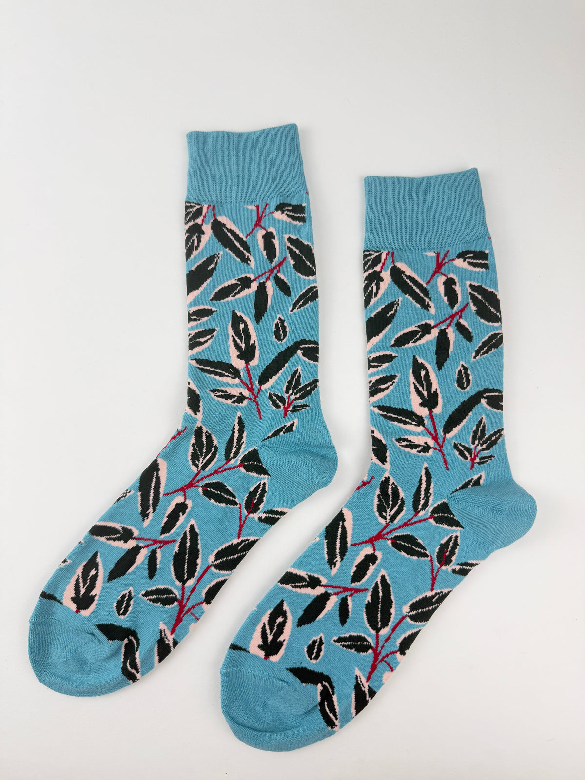 Leaf Socks – Sky Blue Botanical Socks