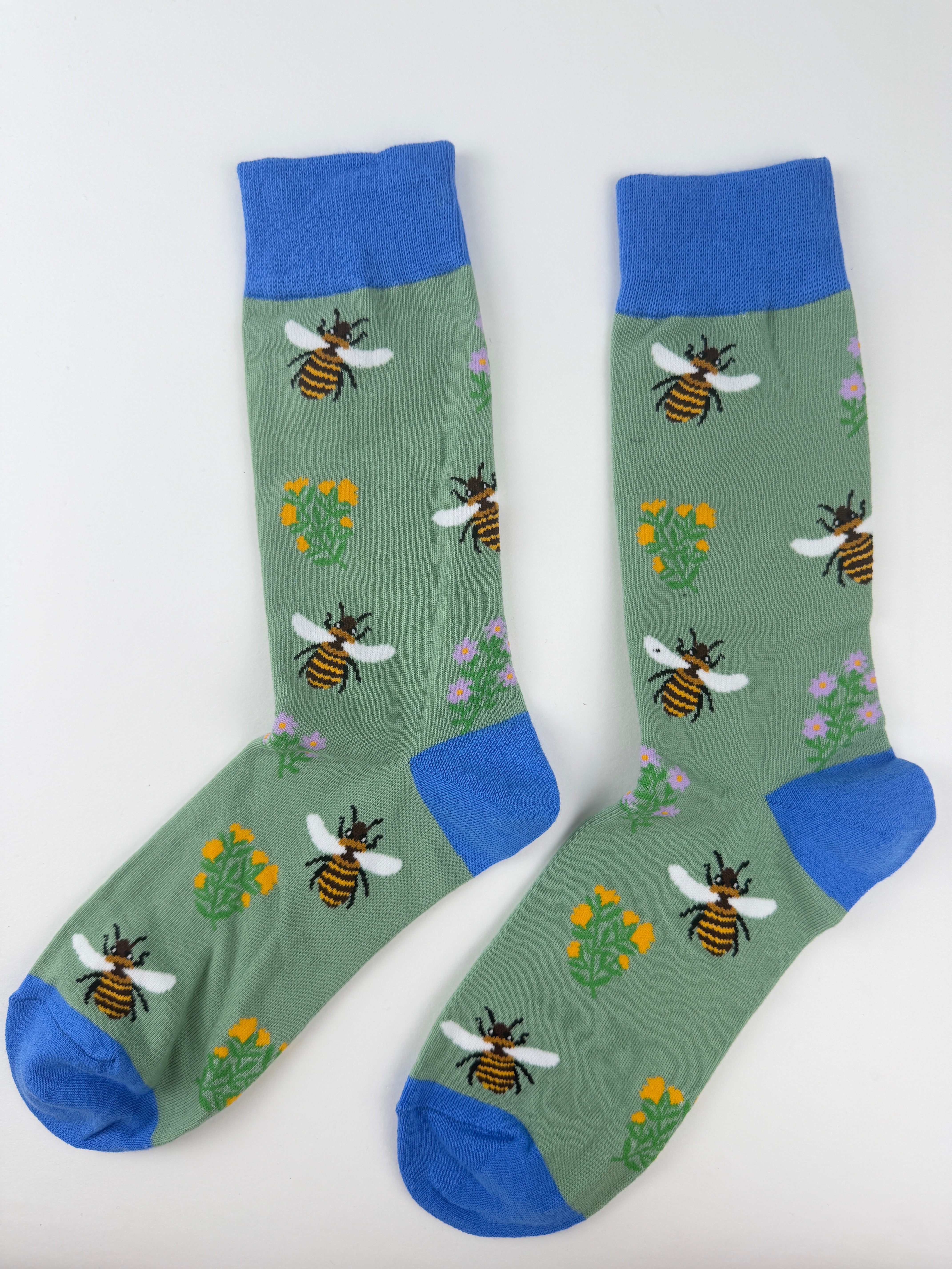Spring Socks – Bee & Flower Crew Socks