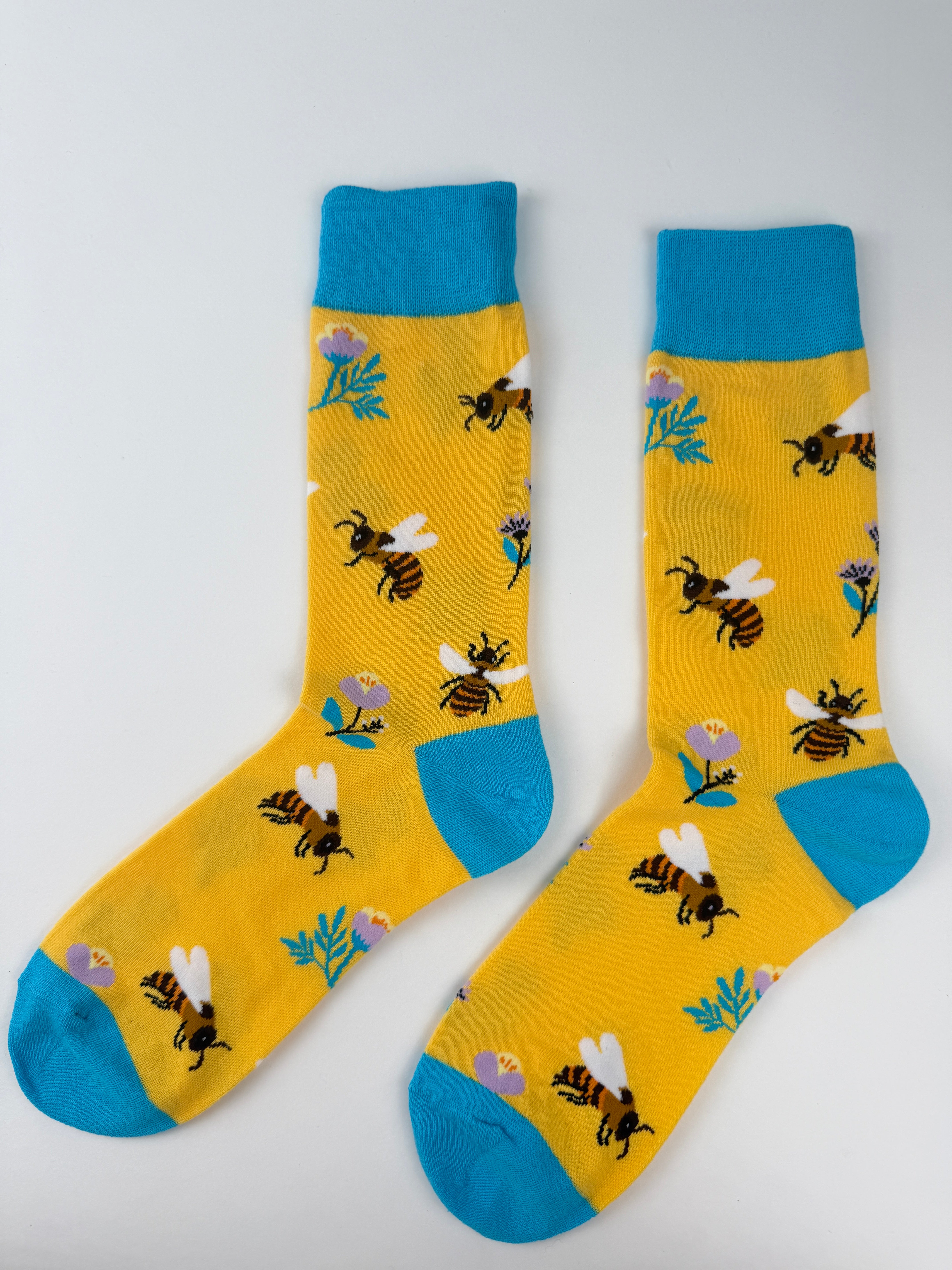 Spring Socks - Busy Bee & Flower Crew Socks