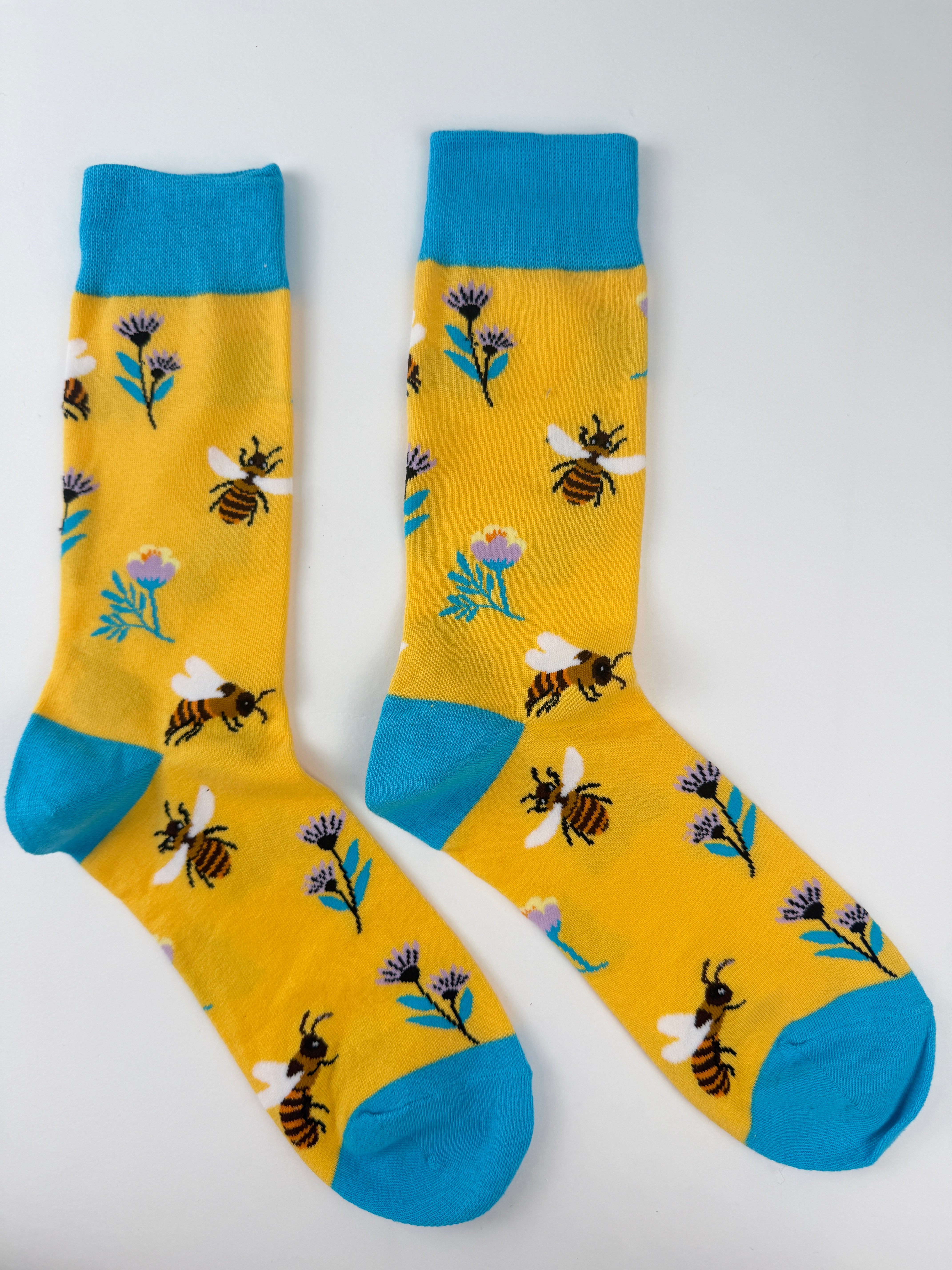 Spring Socks - Busy Bee & Flower Crew Socks