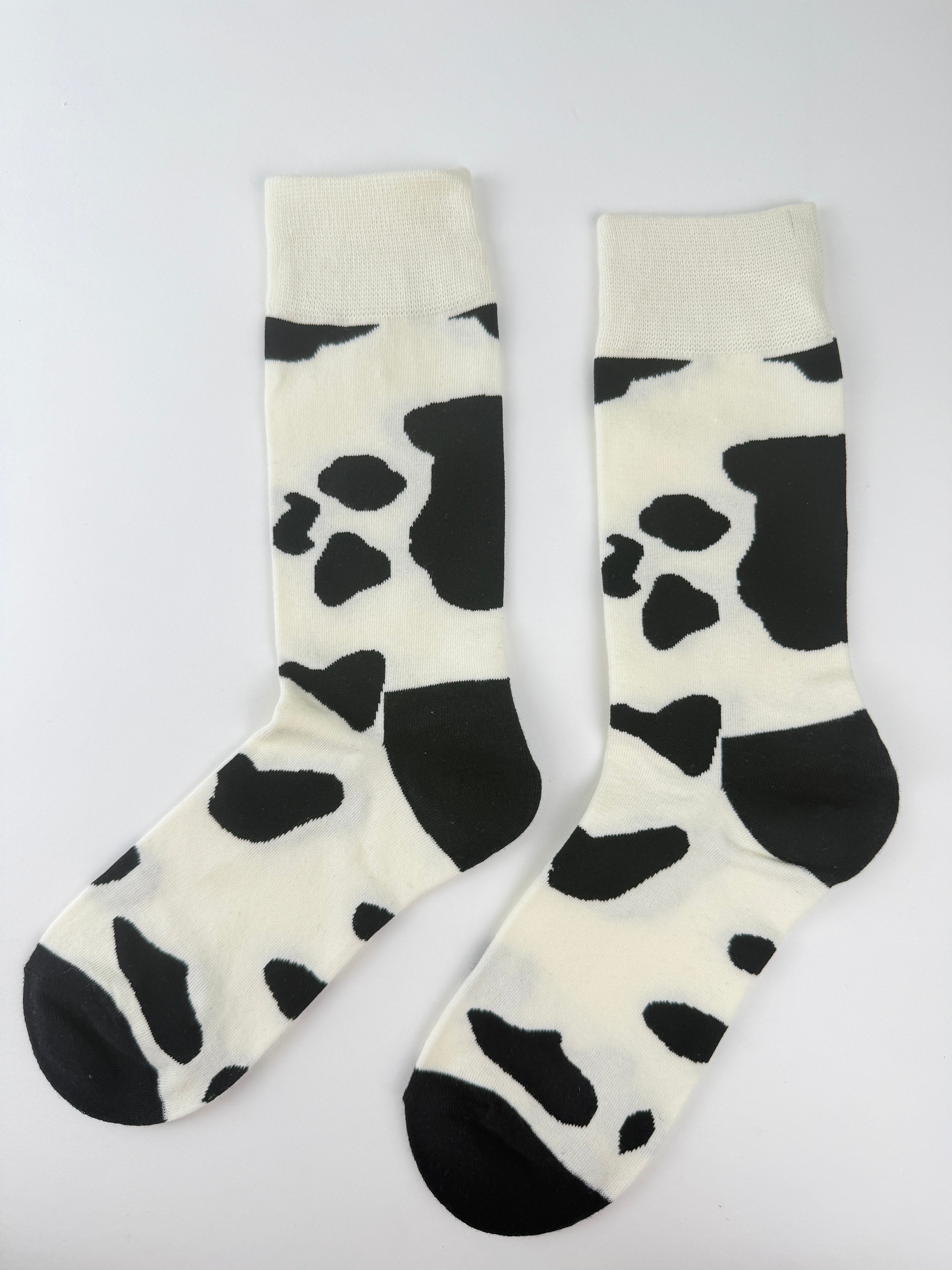 Animal Socks – Cow Print Crew Socks