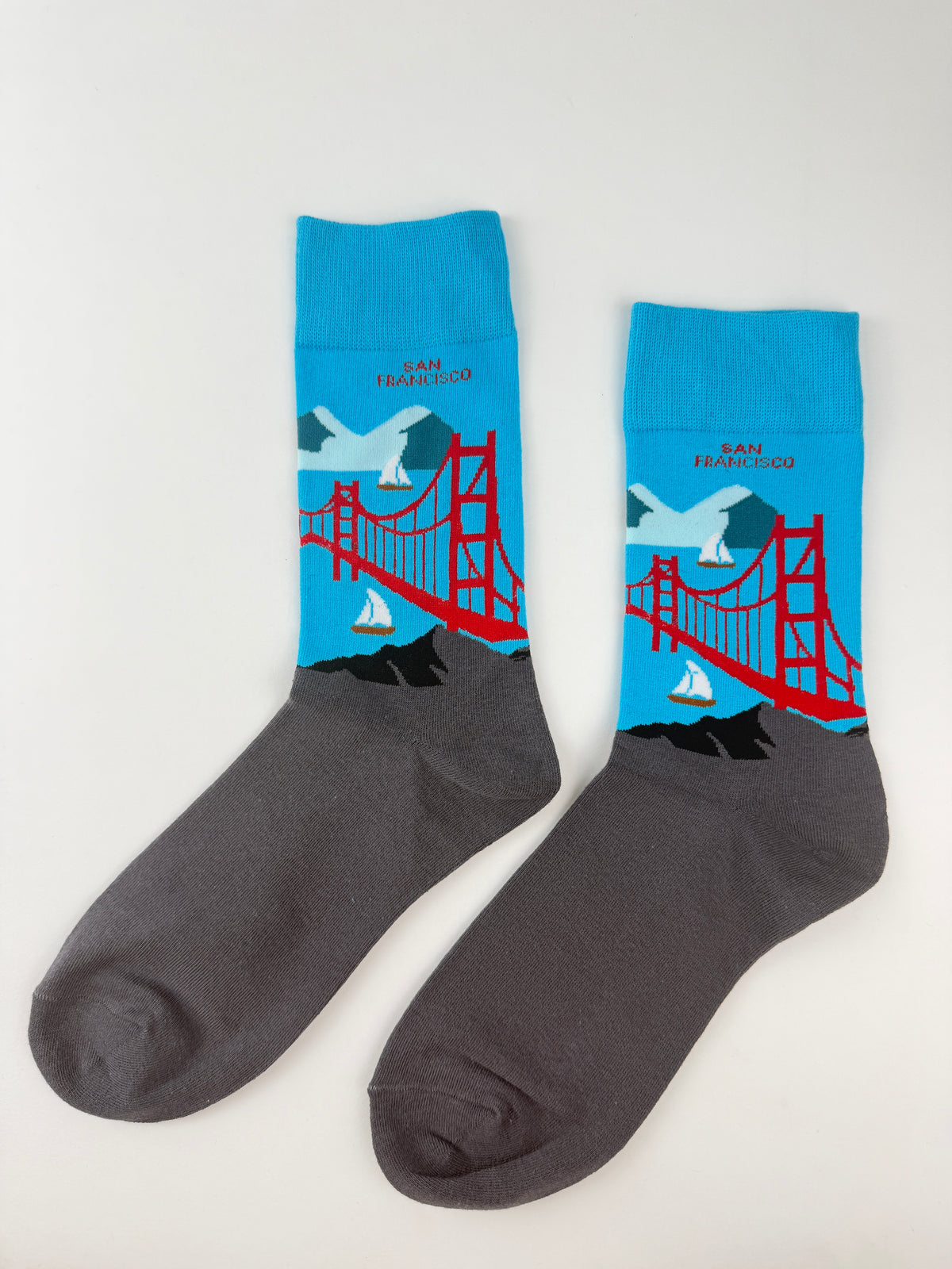San Francisco Landmark Crew Socks | Golden Gate Bridge Design