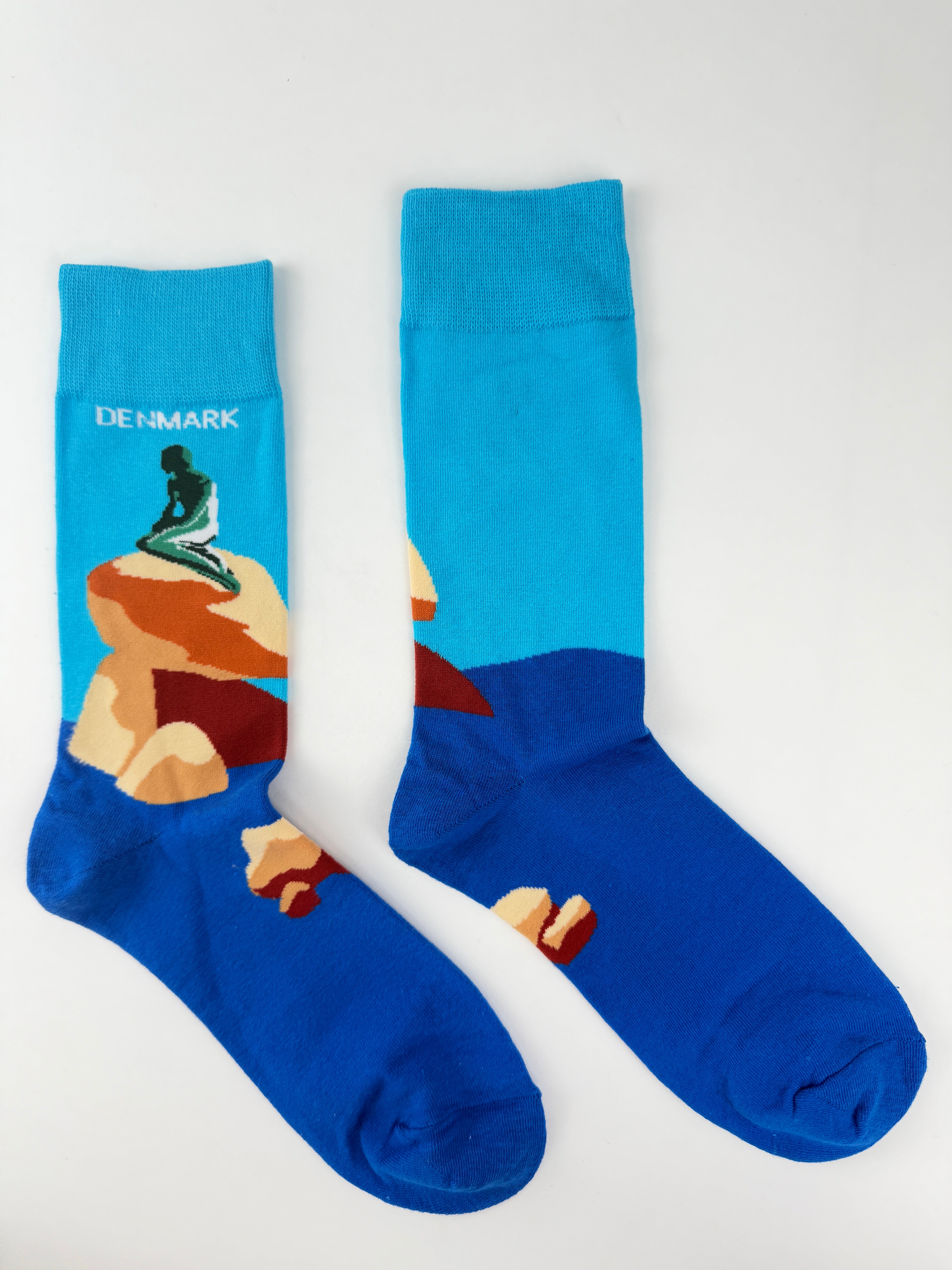 Denmark Little Mermaid Statue Crew Socks