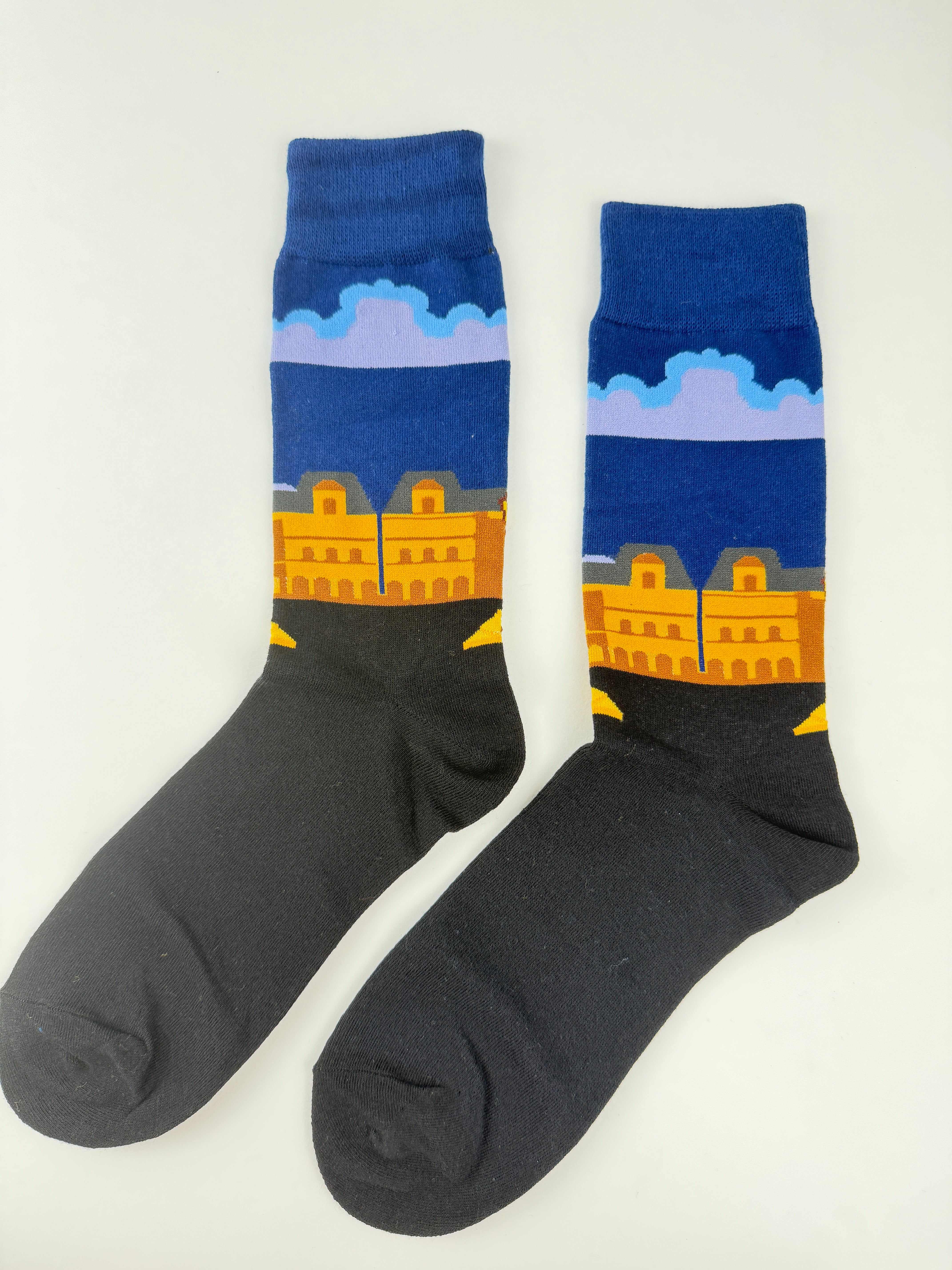 Paris Louvre Museum Pyramid Crew Socks