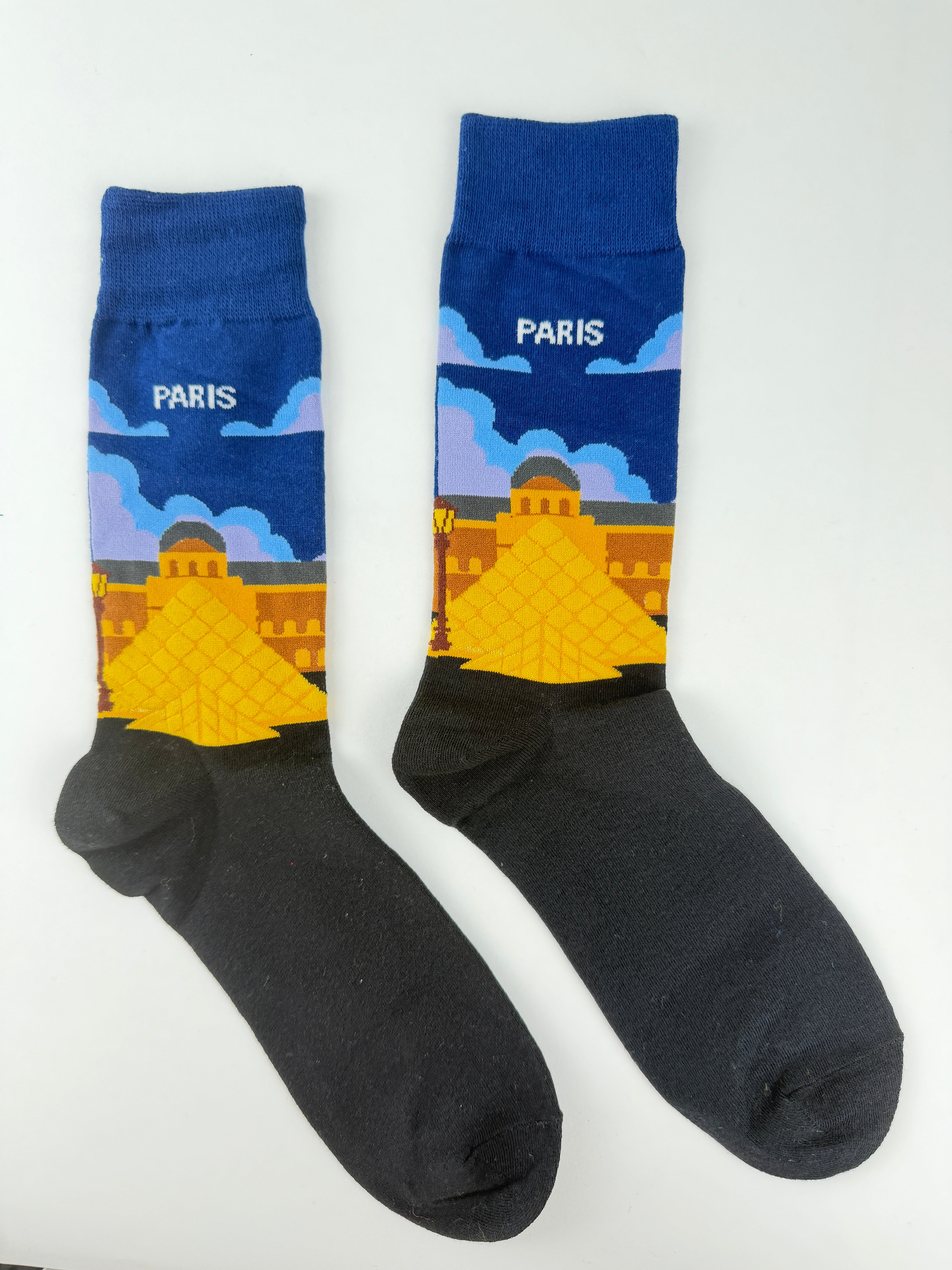Paris Louvre Museum Pyramid Crew Socks