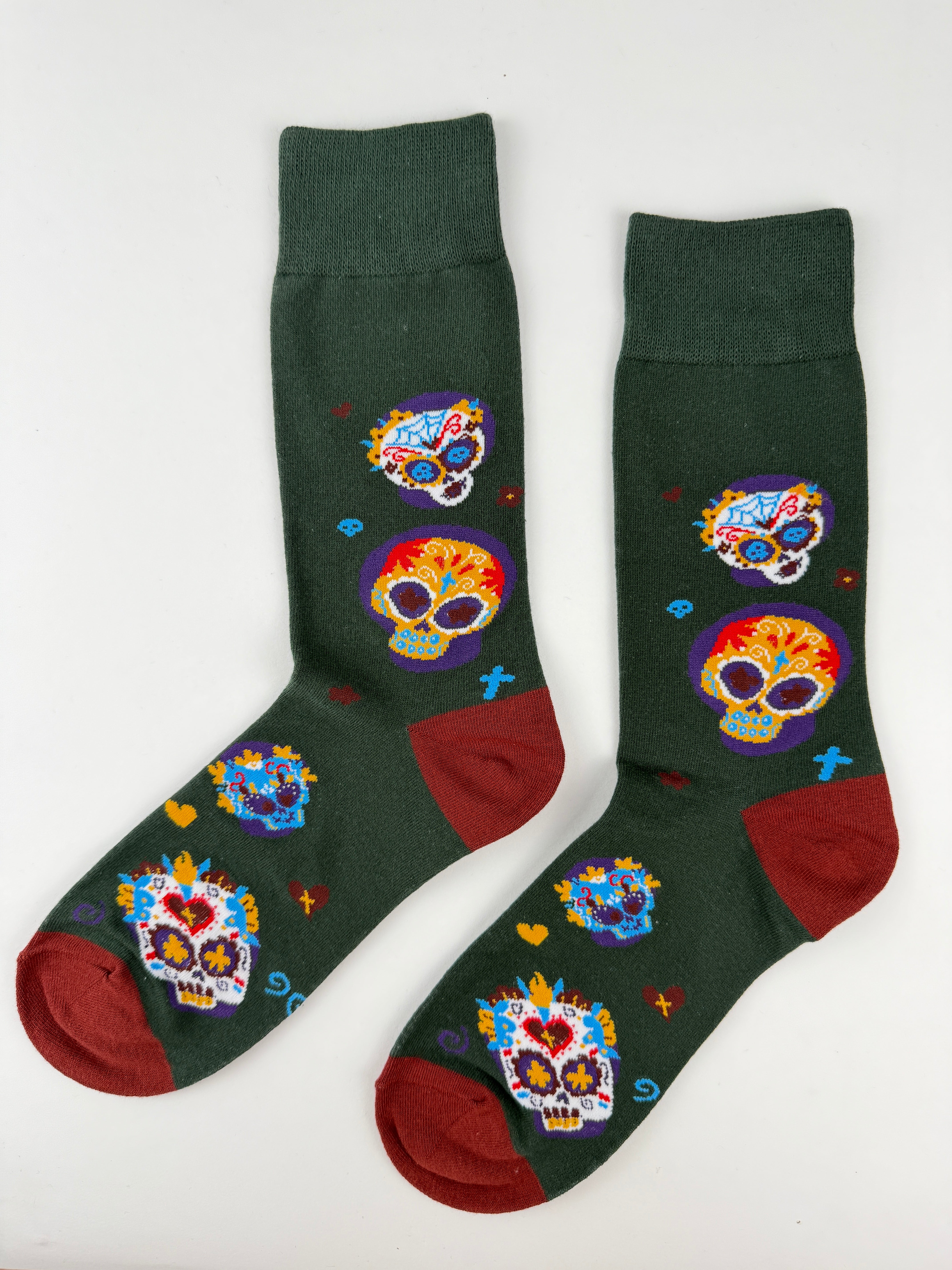 Day of the Dead Sugar Skull Calavera Crew Socks