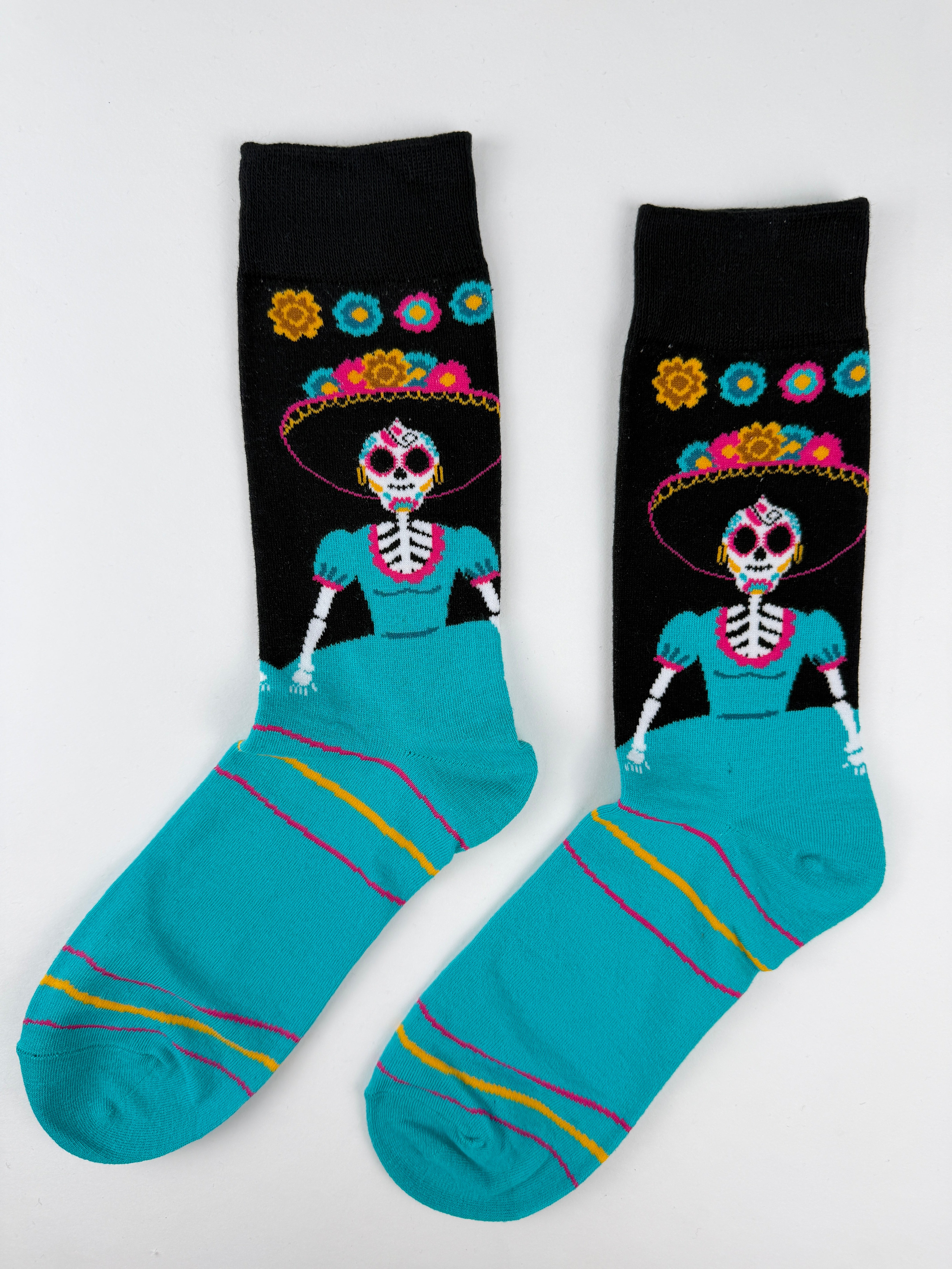 Day of the Dead Skeleton Socks – Calavera Catrina Style
