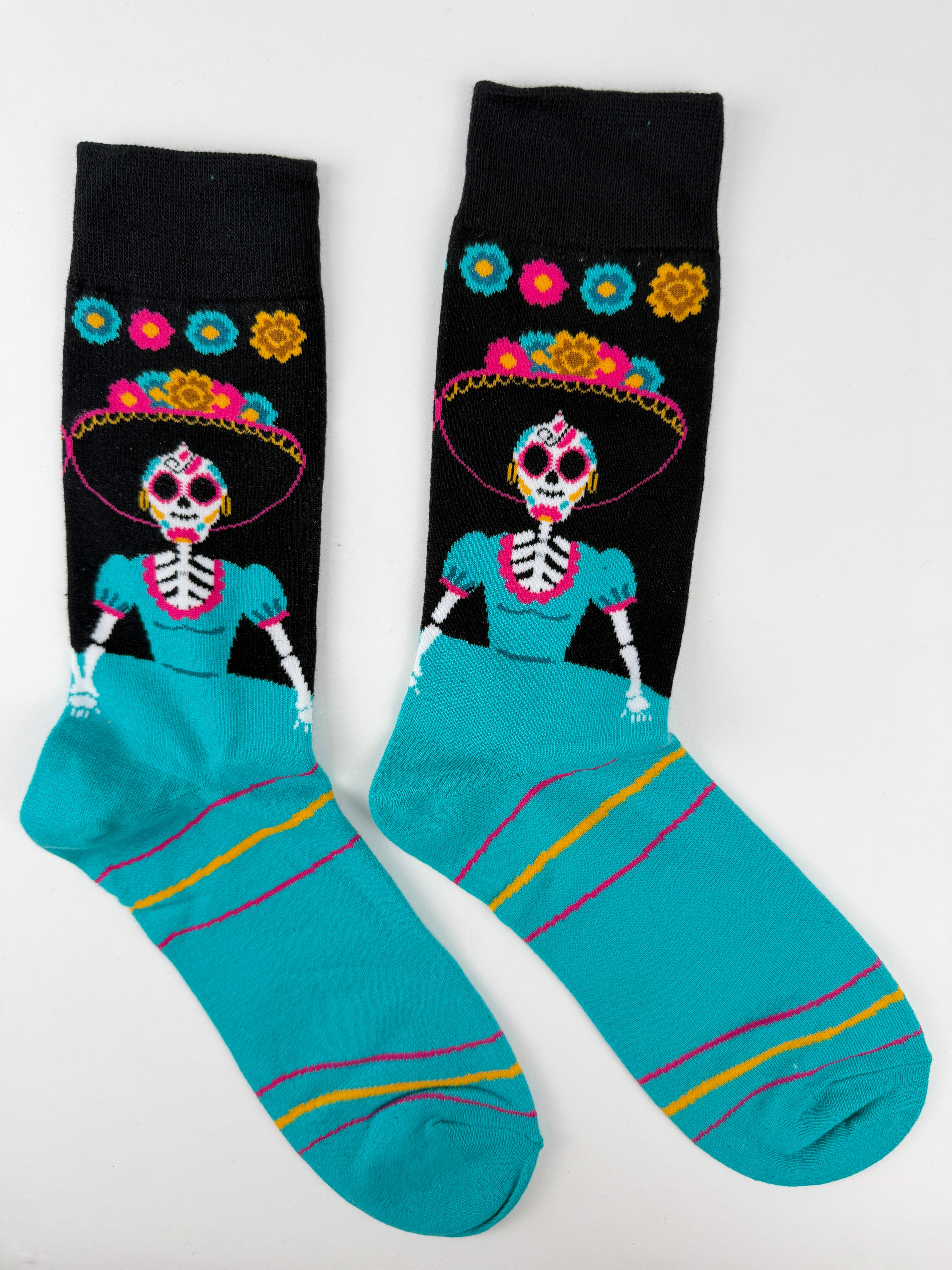 Day of the Dead Skeleton Socks – Calavera Catrina Style