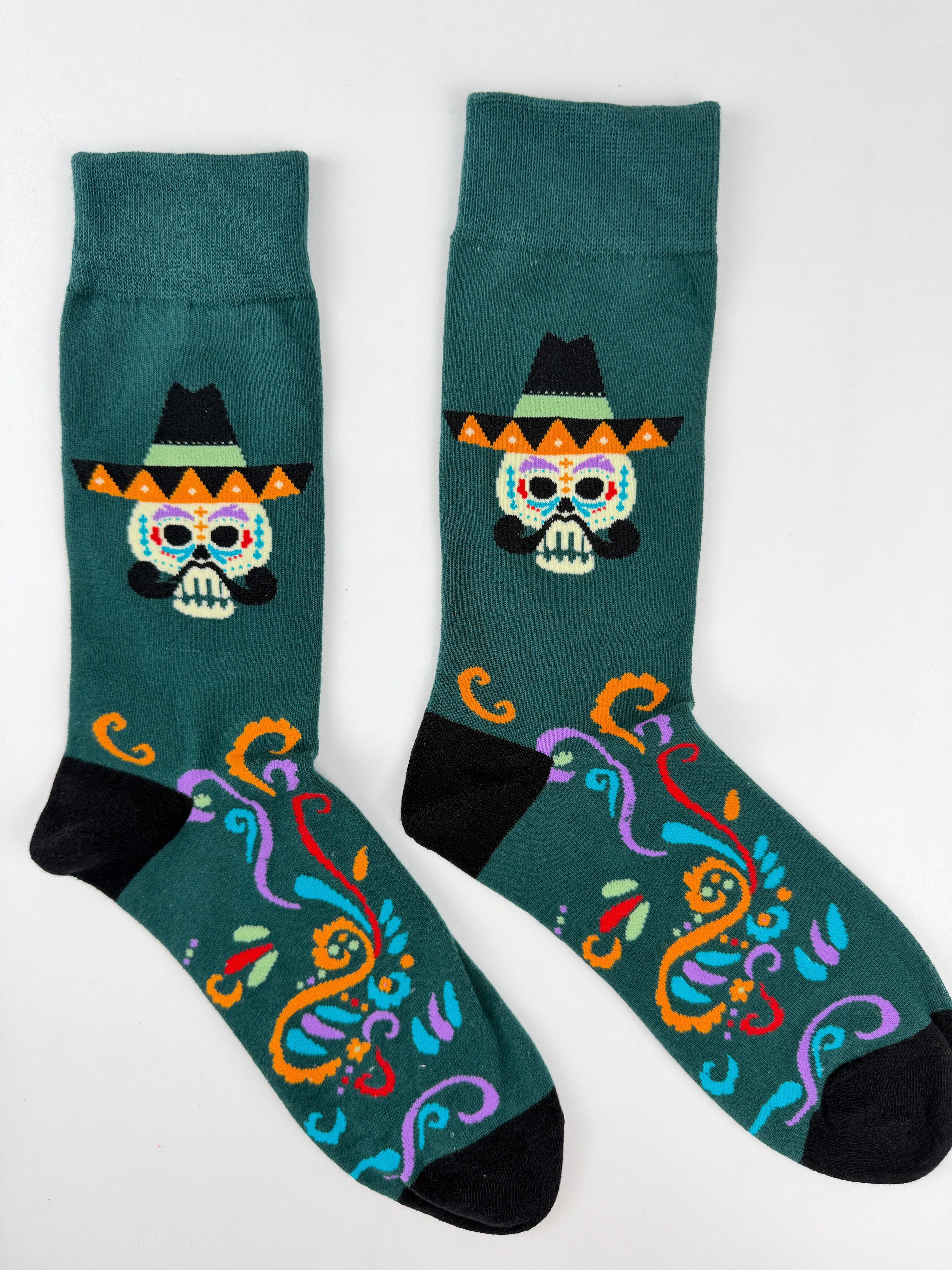Day of the Dead Multicolor Sugar Skull Socks