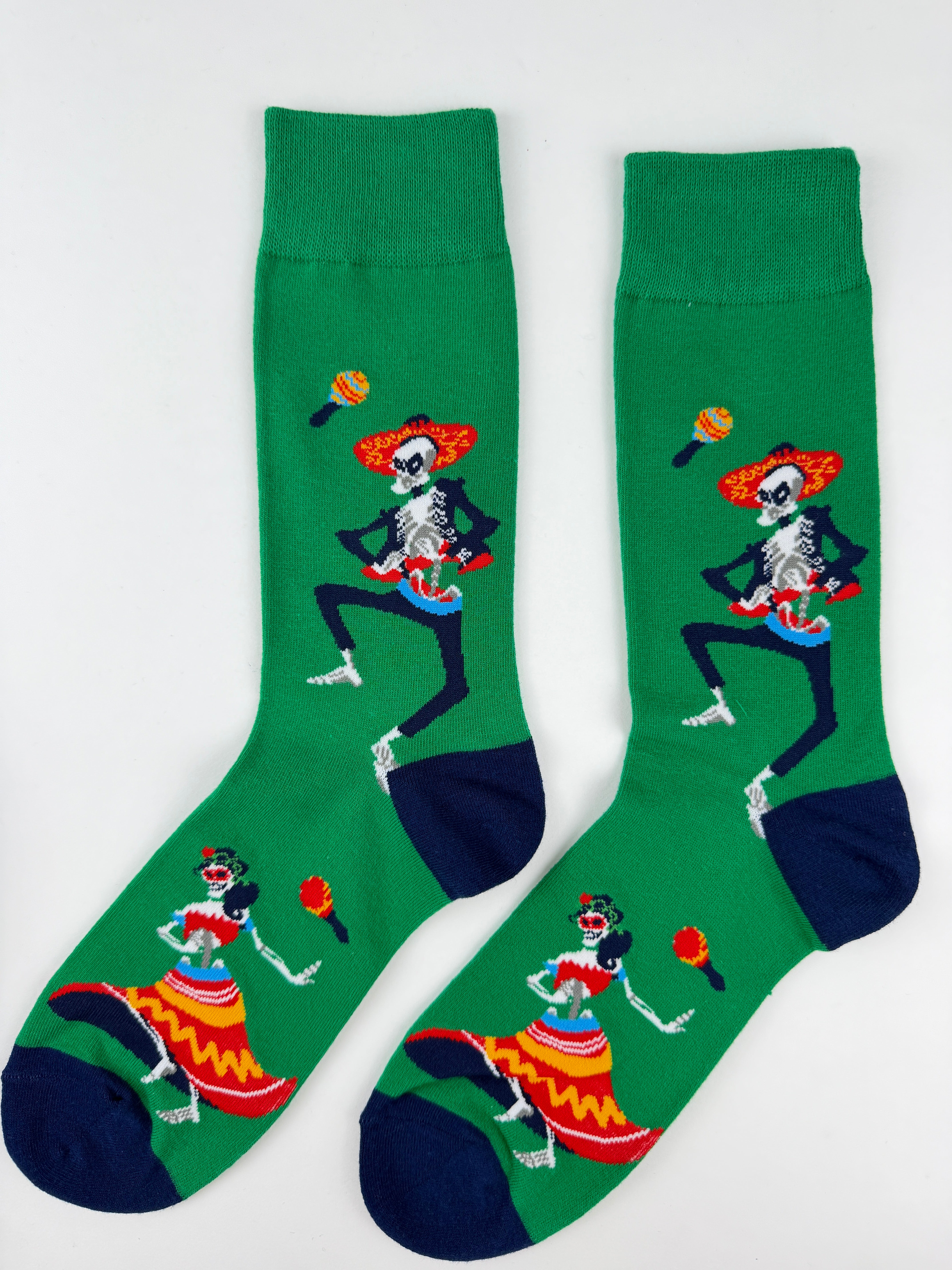 Day of the Dead Dancing Skeleton Crew Socks