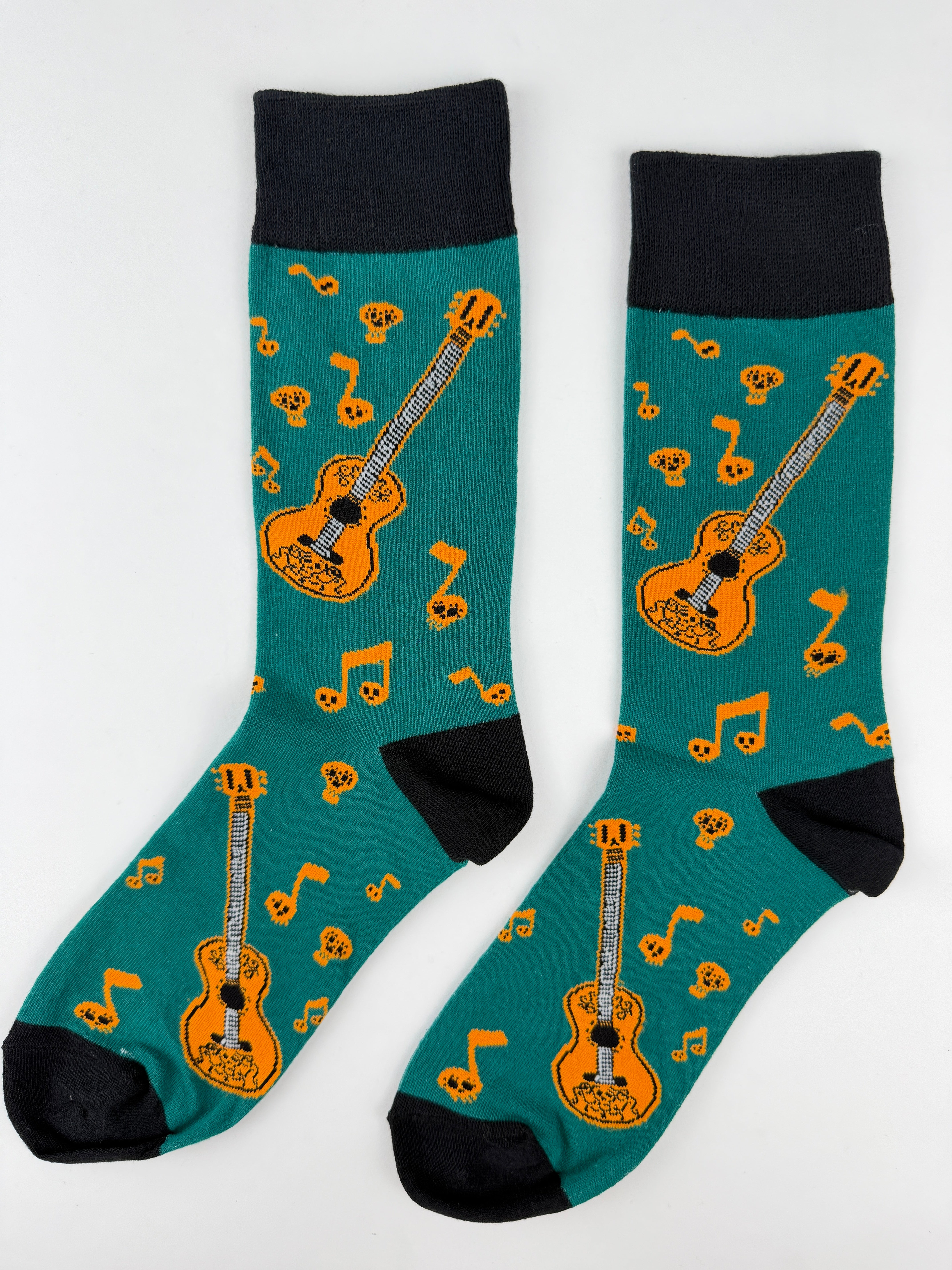 Mexico Guitar & Skull Music Crew Socks