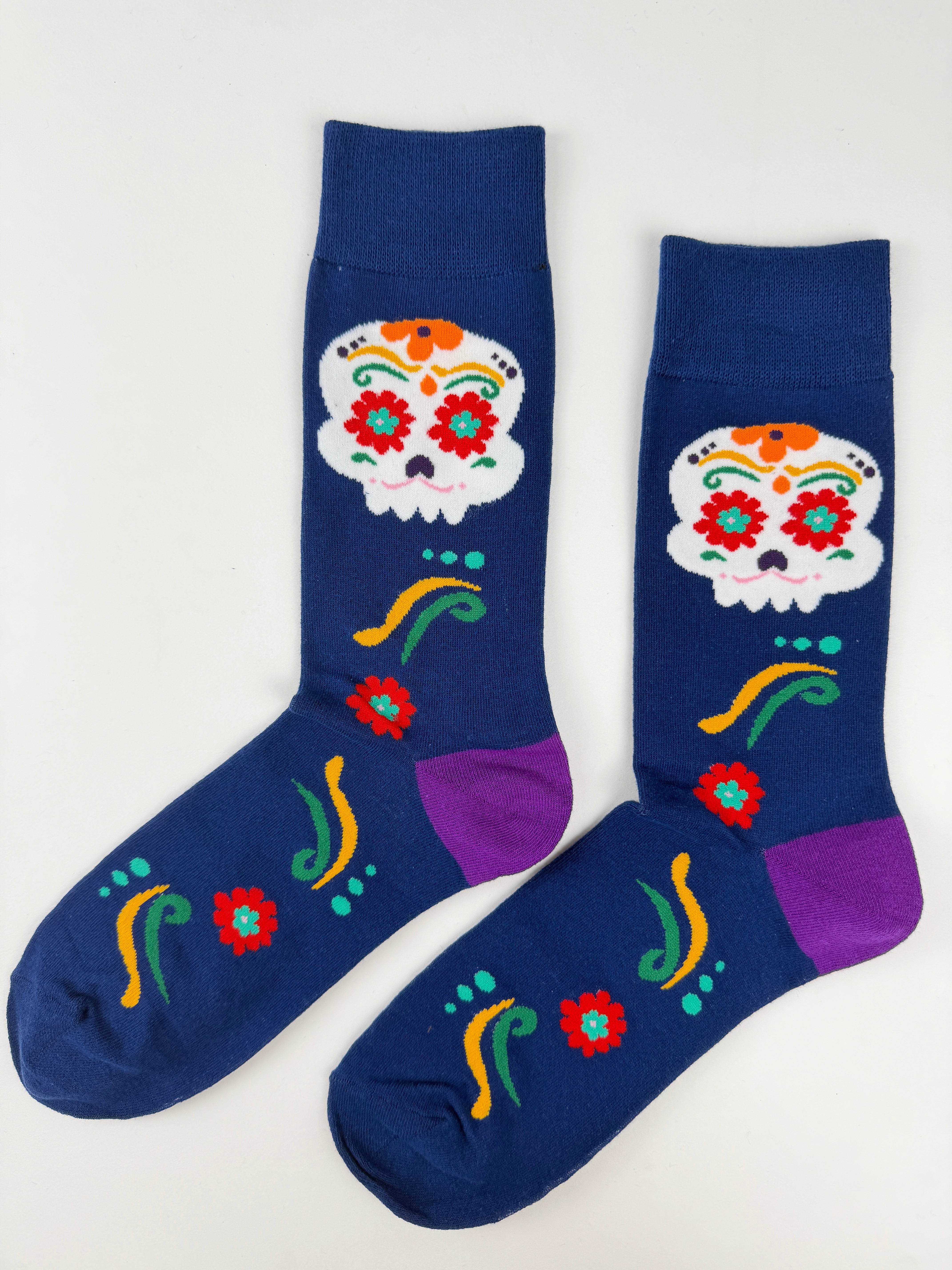Day of the Dead Sugar Skull Floral Socks