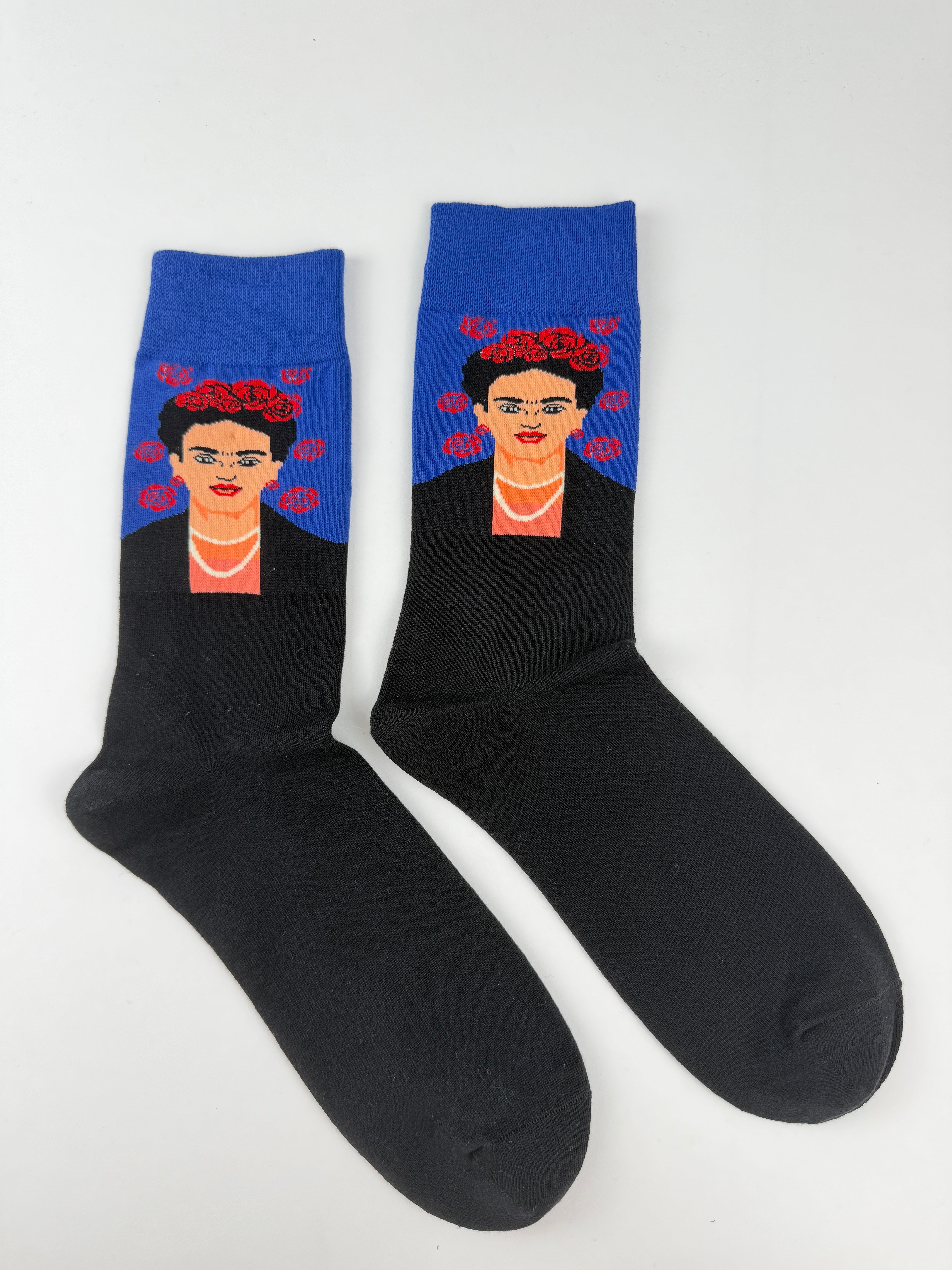 Frida-Inspired Portrait Art Crew Socks Unisex
