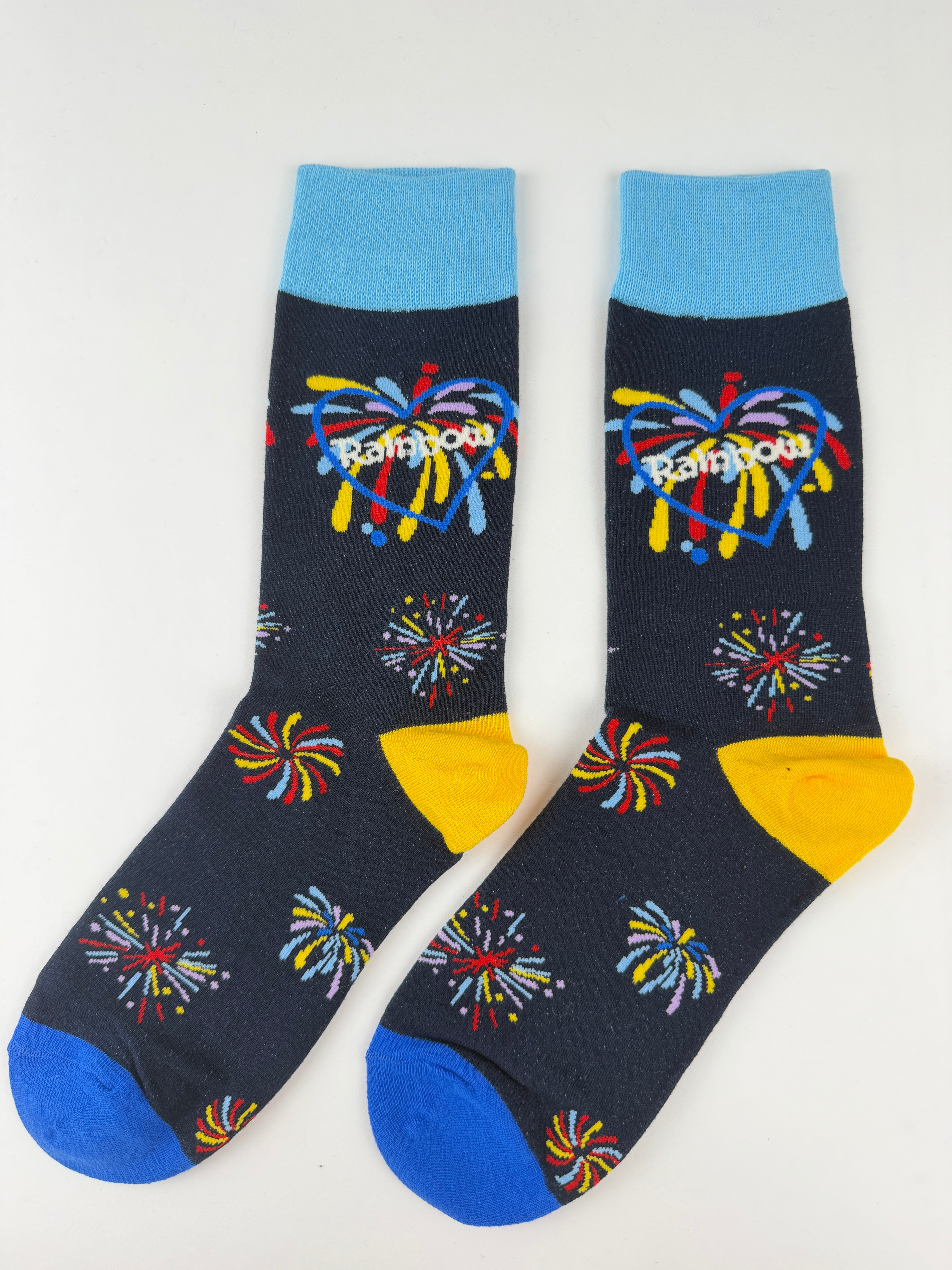 Valentine’s Rainbow Burst Heart Crew Socks