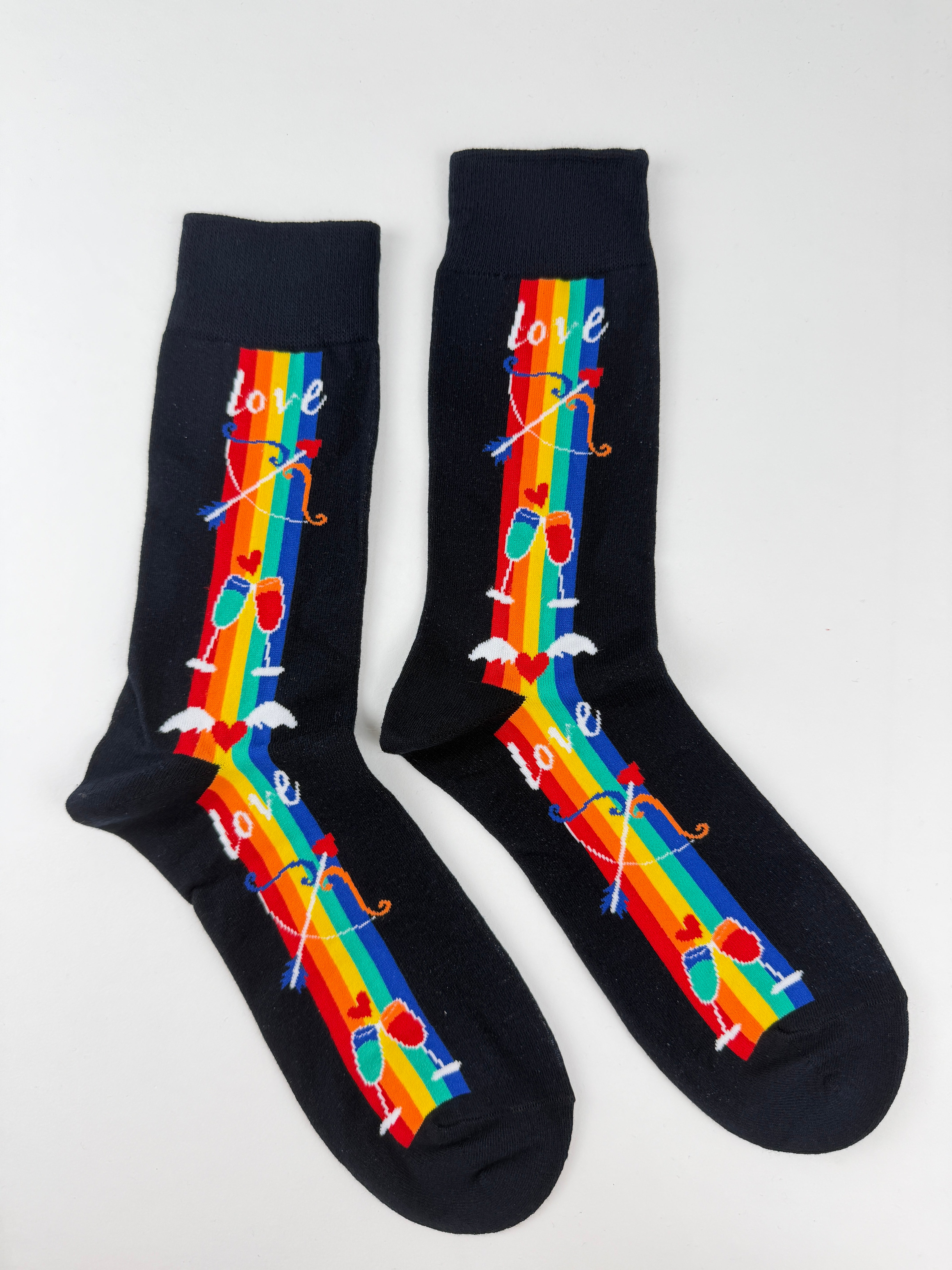 Valentine’s Socks – Rainbow Cupid & Love Arrow Unisex