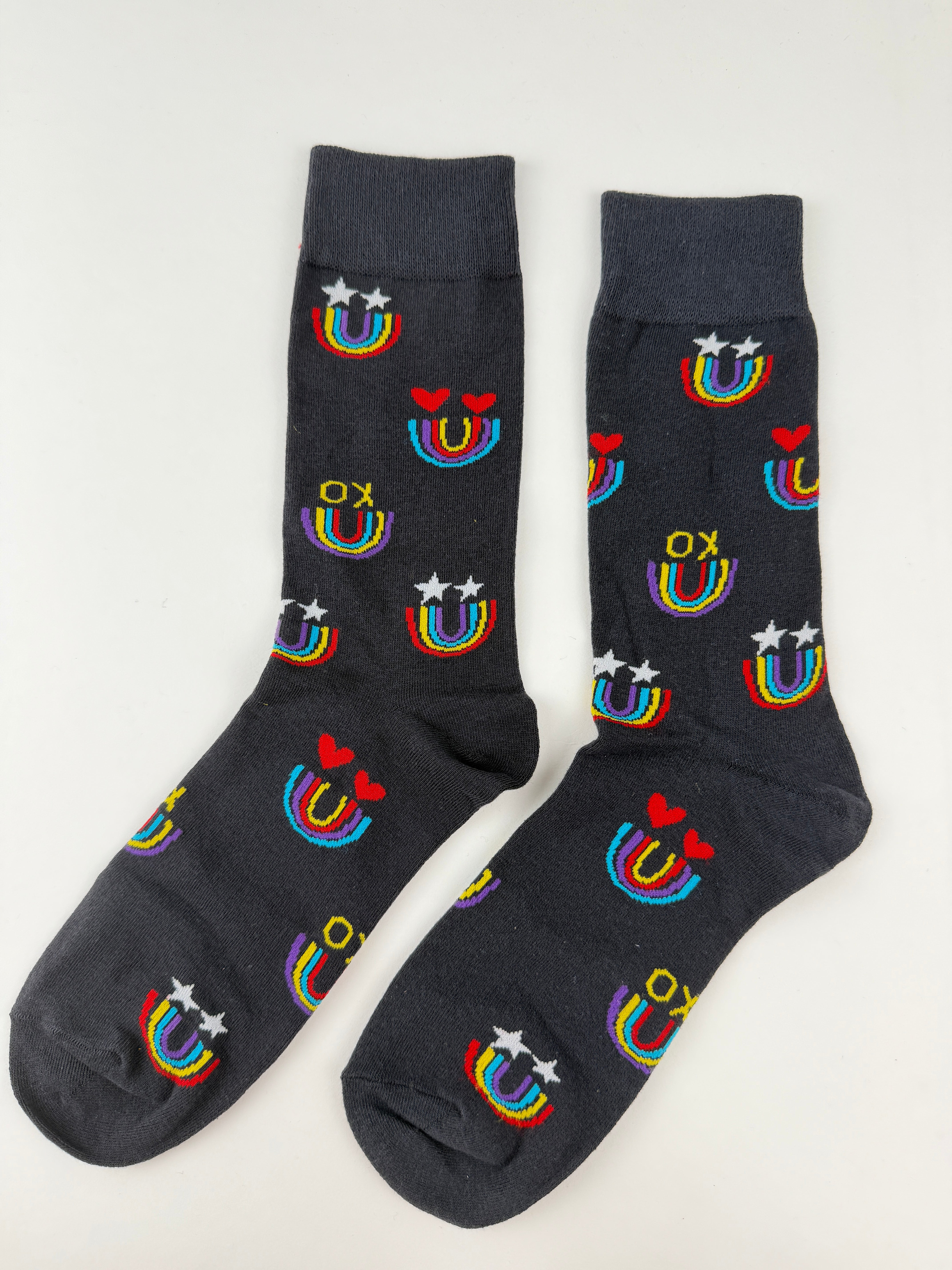 Valentine’s Socks – Rainbow XO & Heart U Unisex