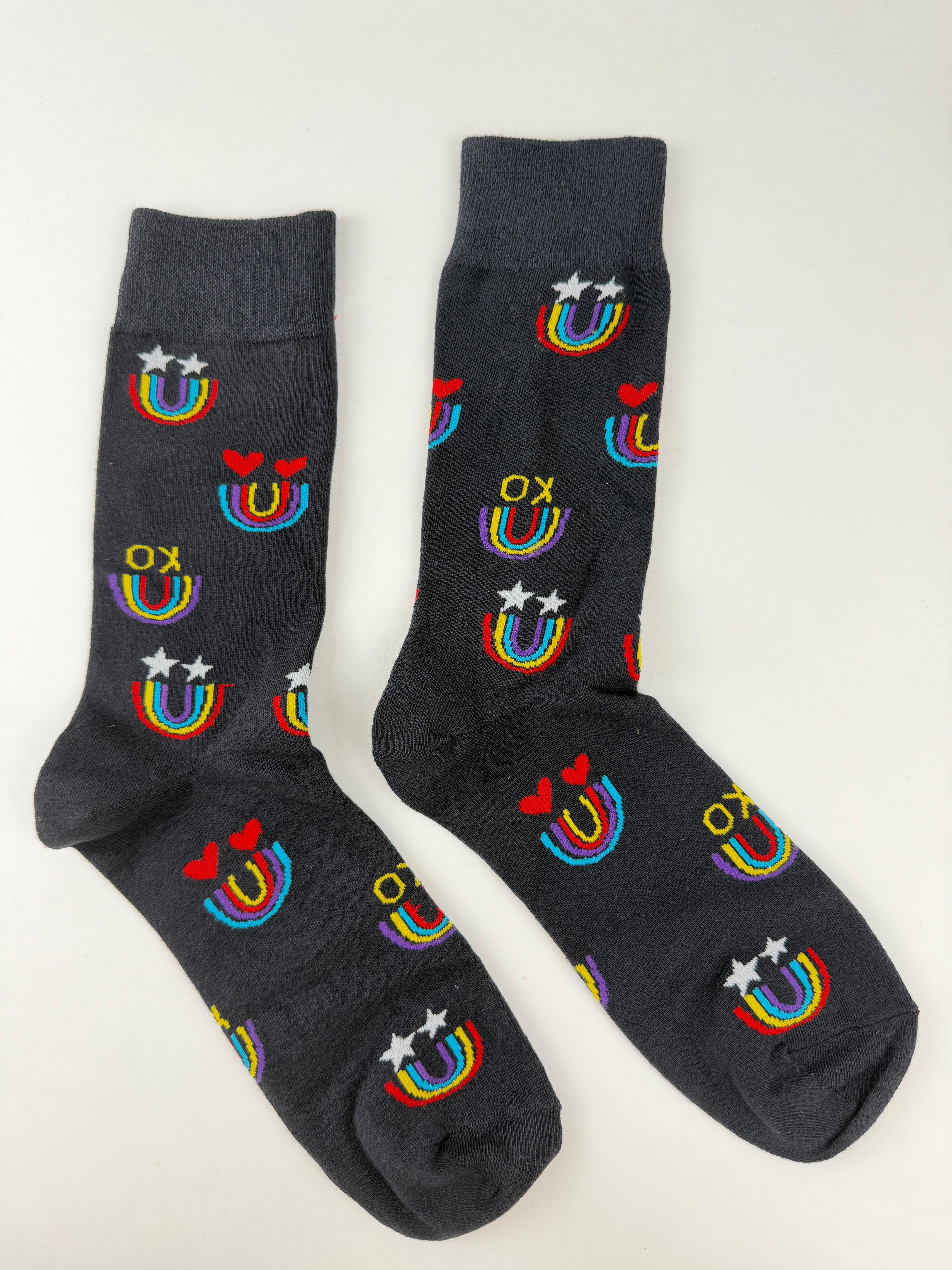 Valentine’s Socks – Rainbow XO & Heart U Unisex