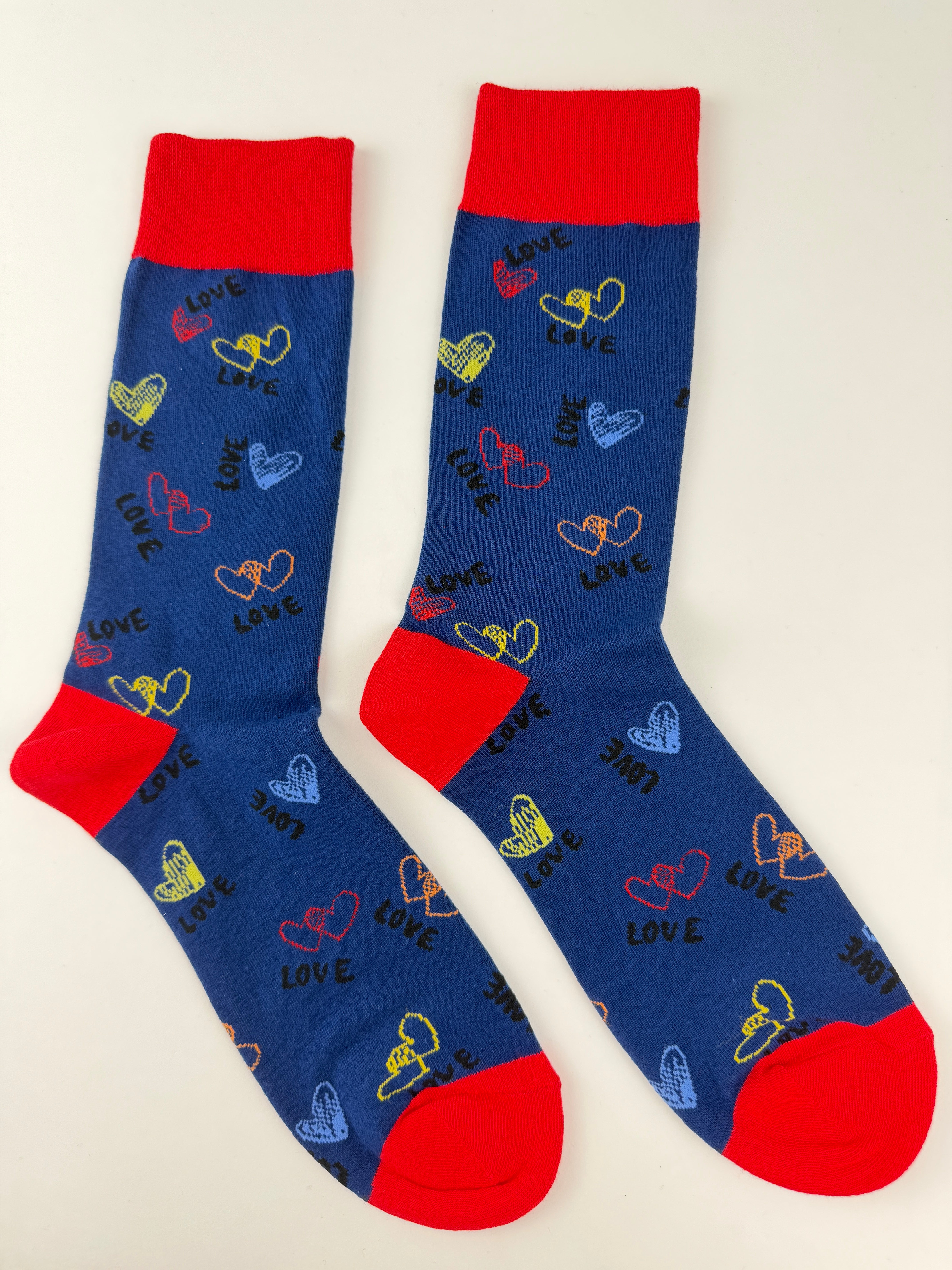 Valentine’s Socks – Love Hearts Navy Crew Socks Unisex