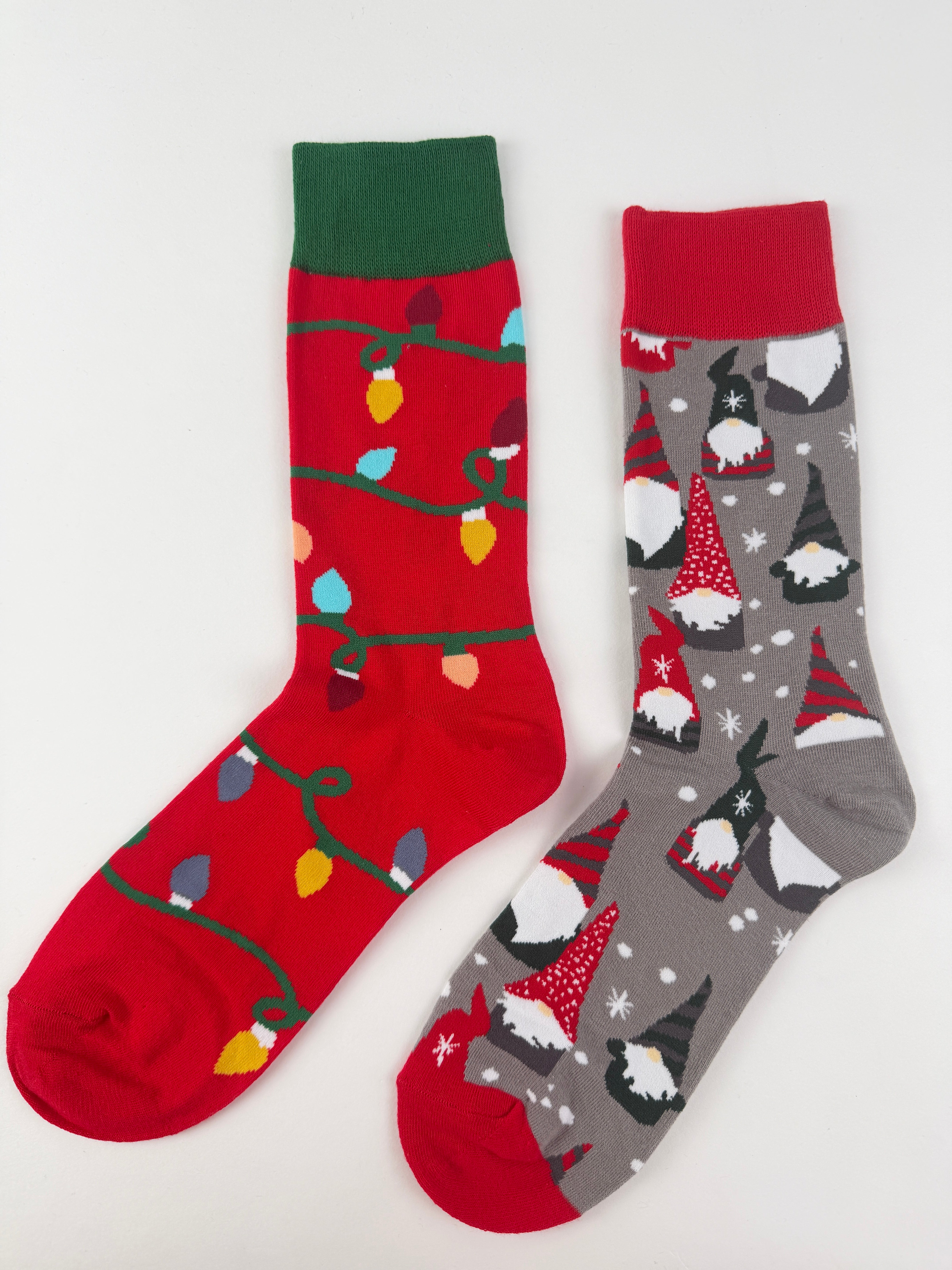 Funny Christmas Socks – Gnomes & Holiday Lights