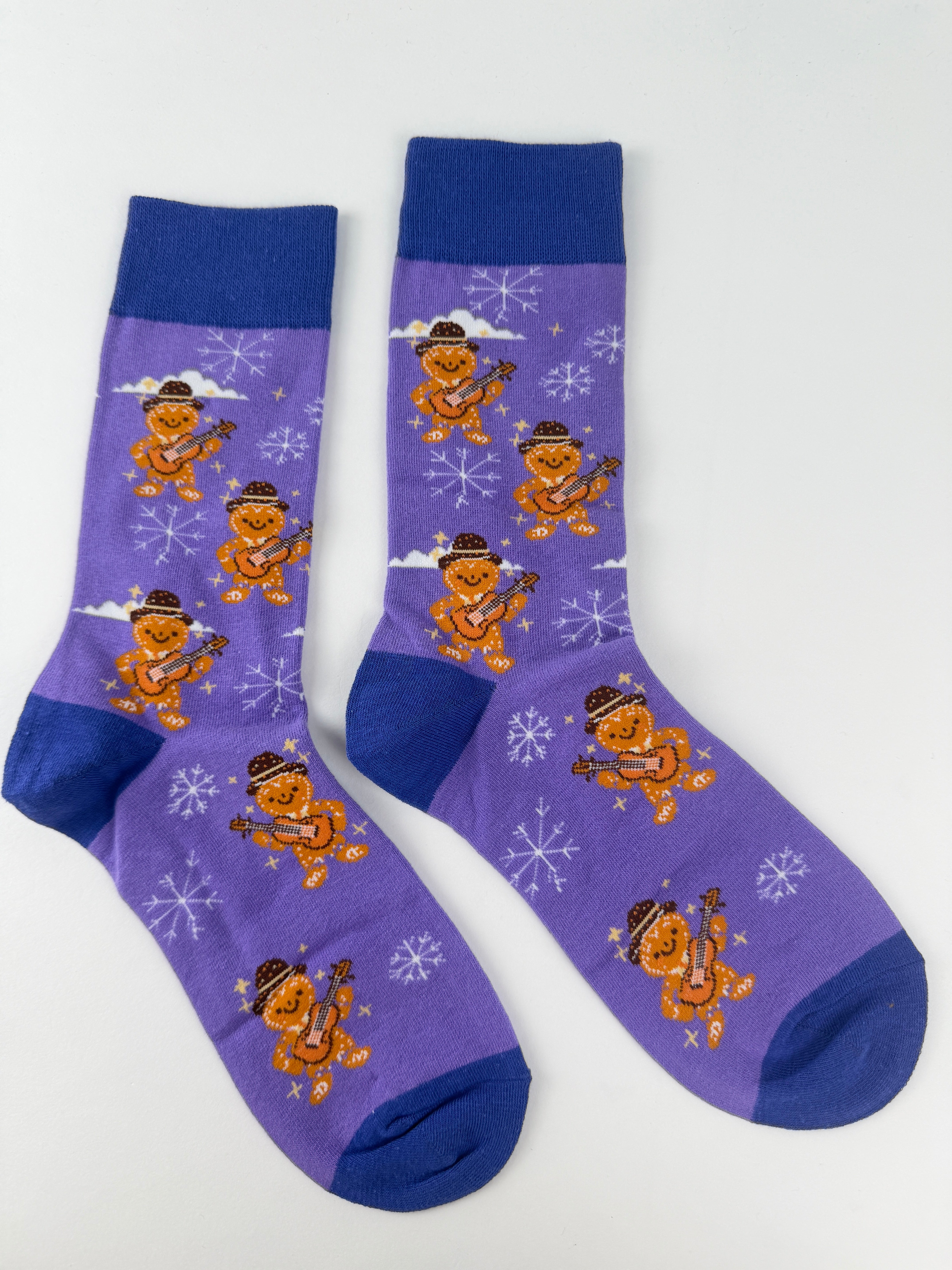 Christmas Gingerbread Guitar Crew Socks
