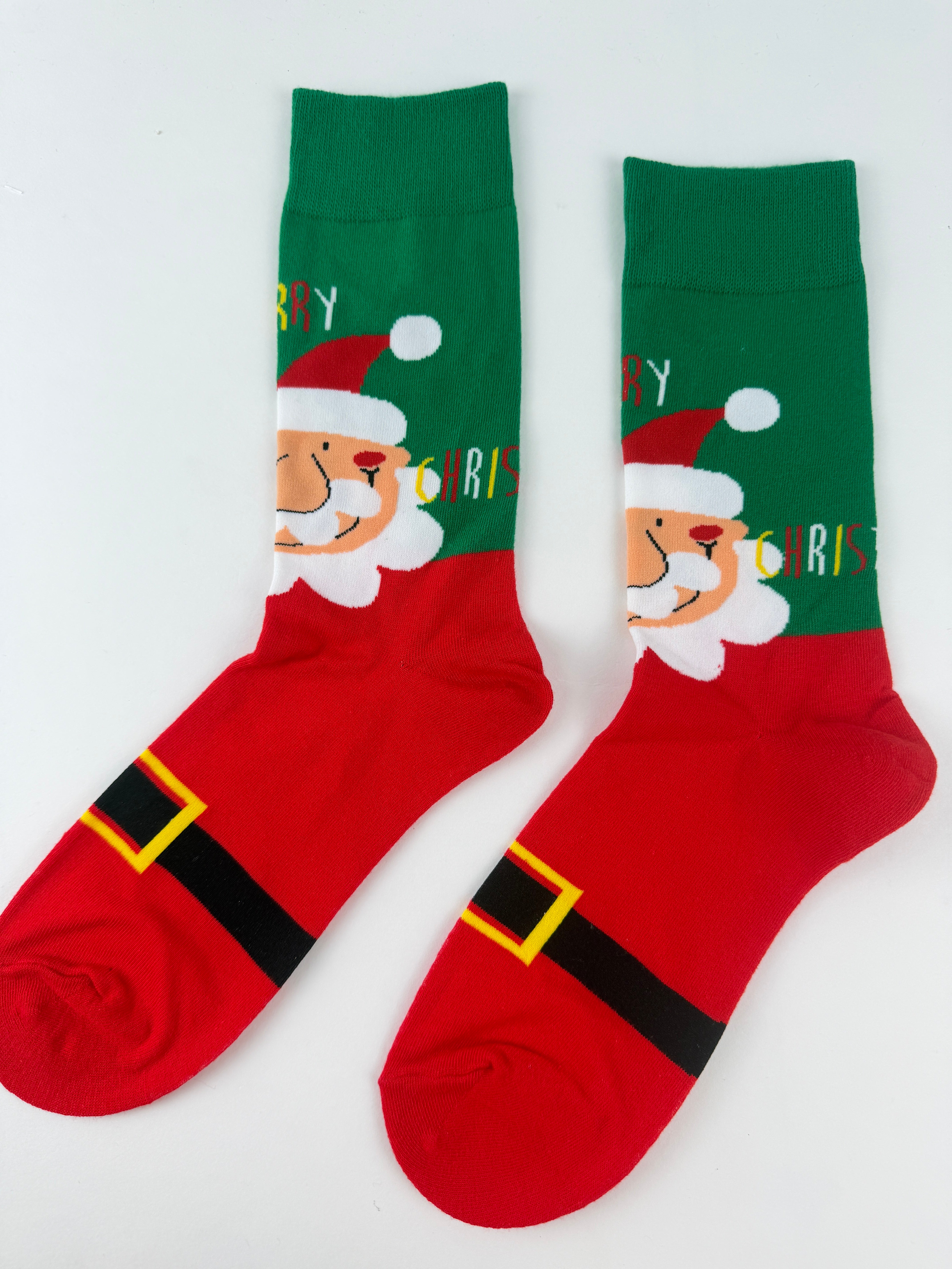 Santa Belt Christmas Socks