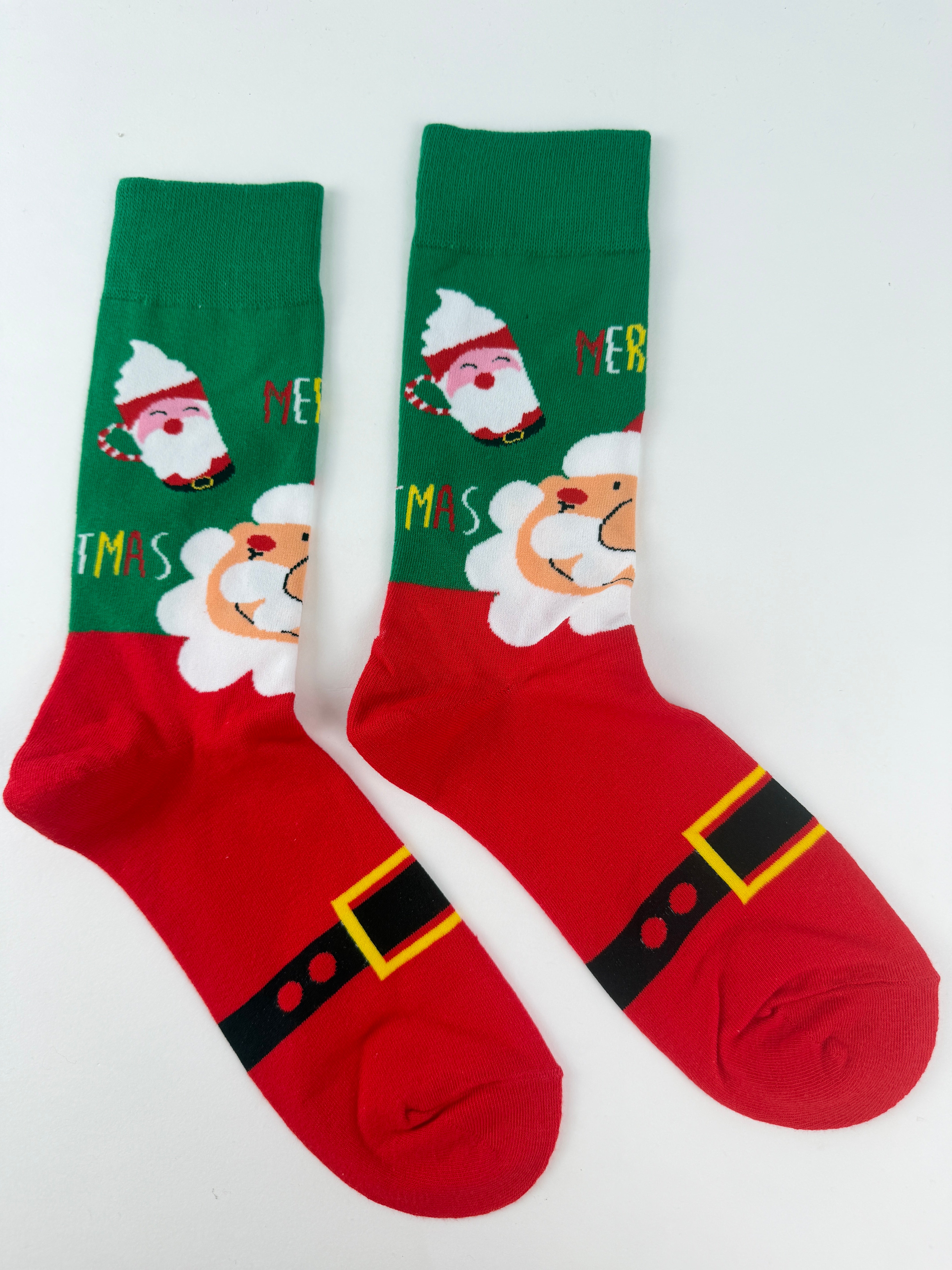 Santa Belt Christmas Socks