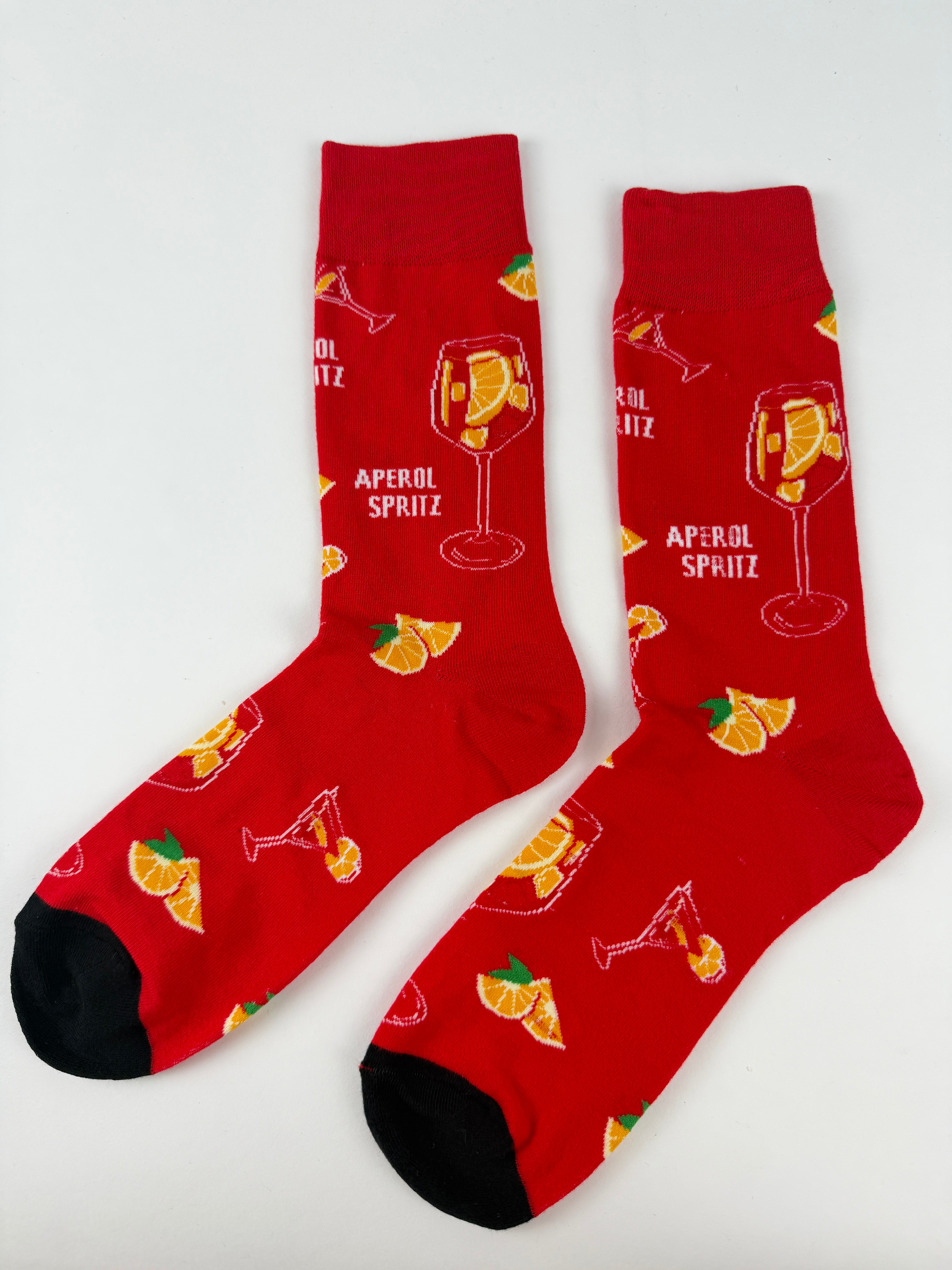 Food Socks - Red Cocktail Novelty Drink Pattern