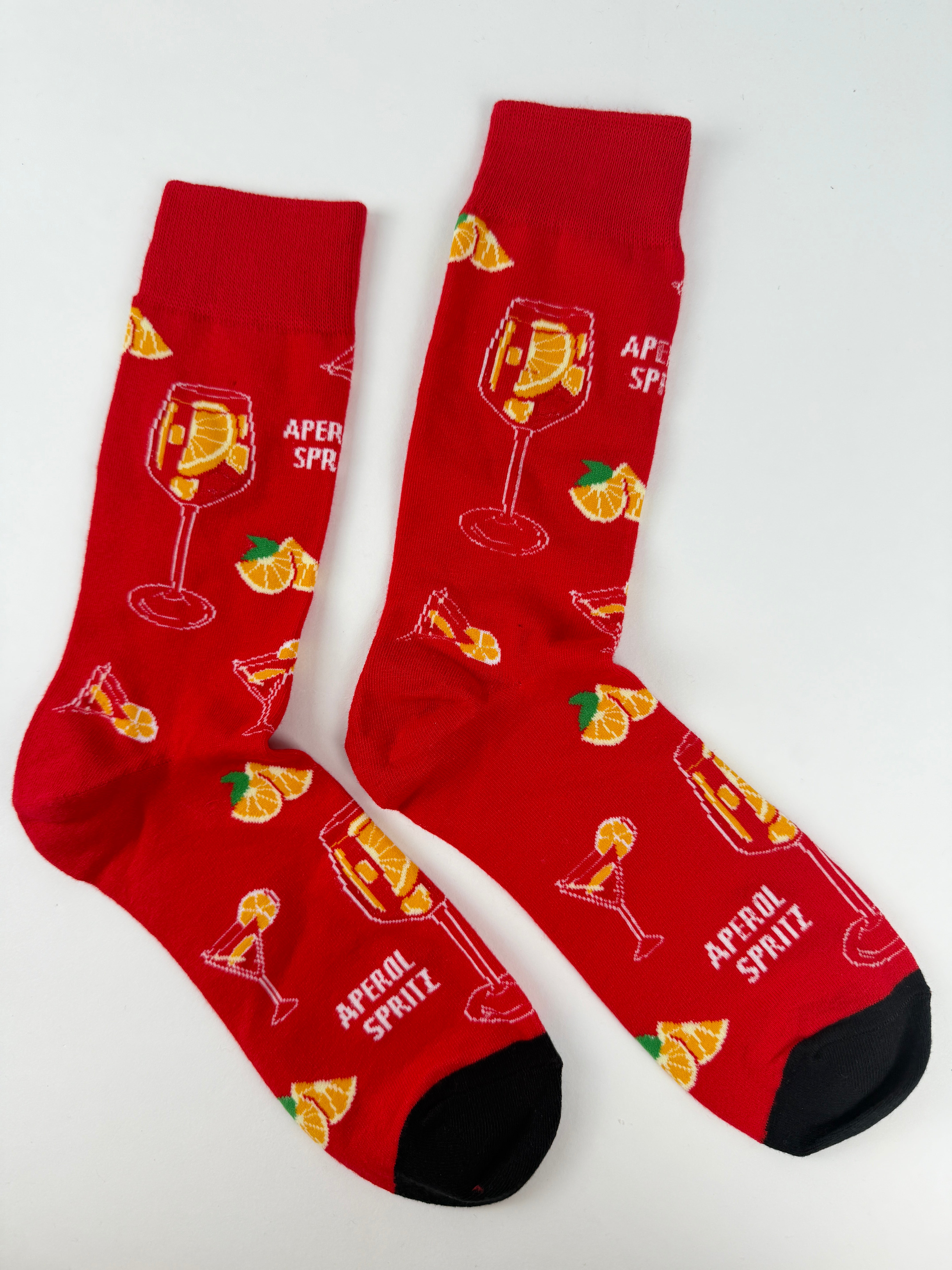 Food Socks - Red Cocktail Novelty Drink Pattern