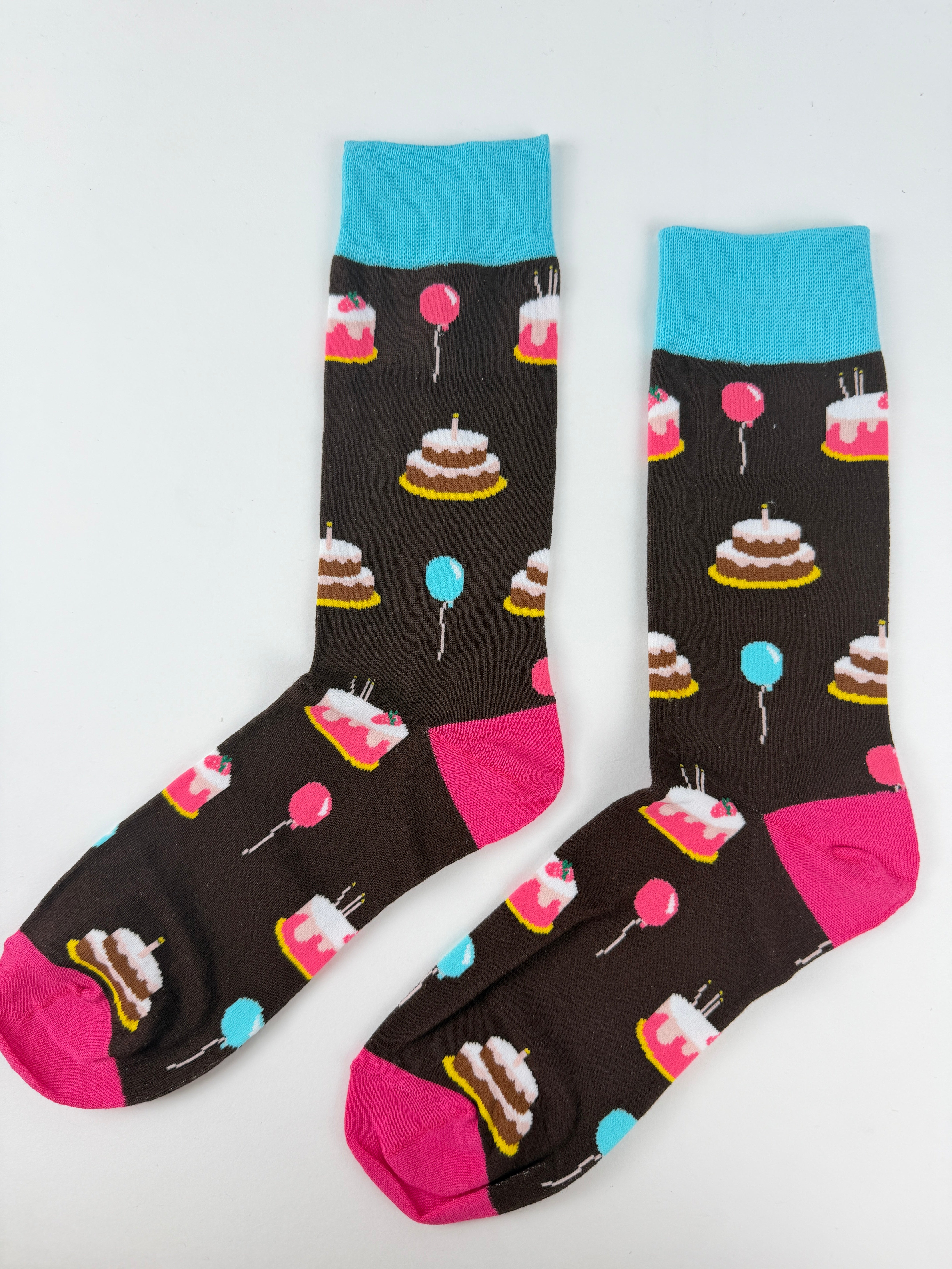 Dessert Socks – Brown Birthday Cake Pattern
