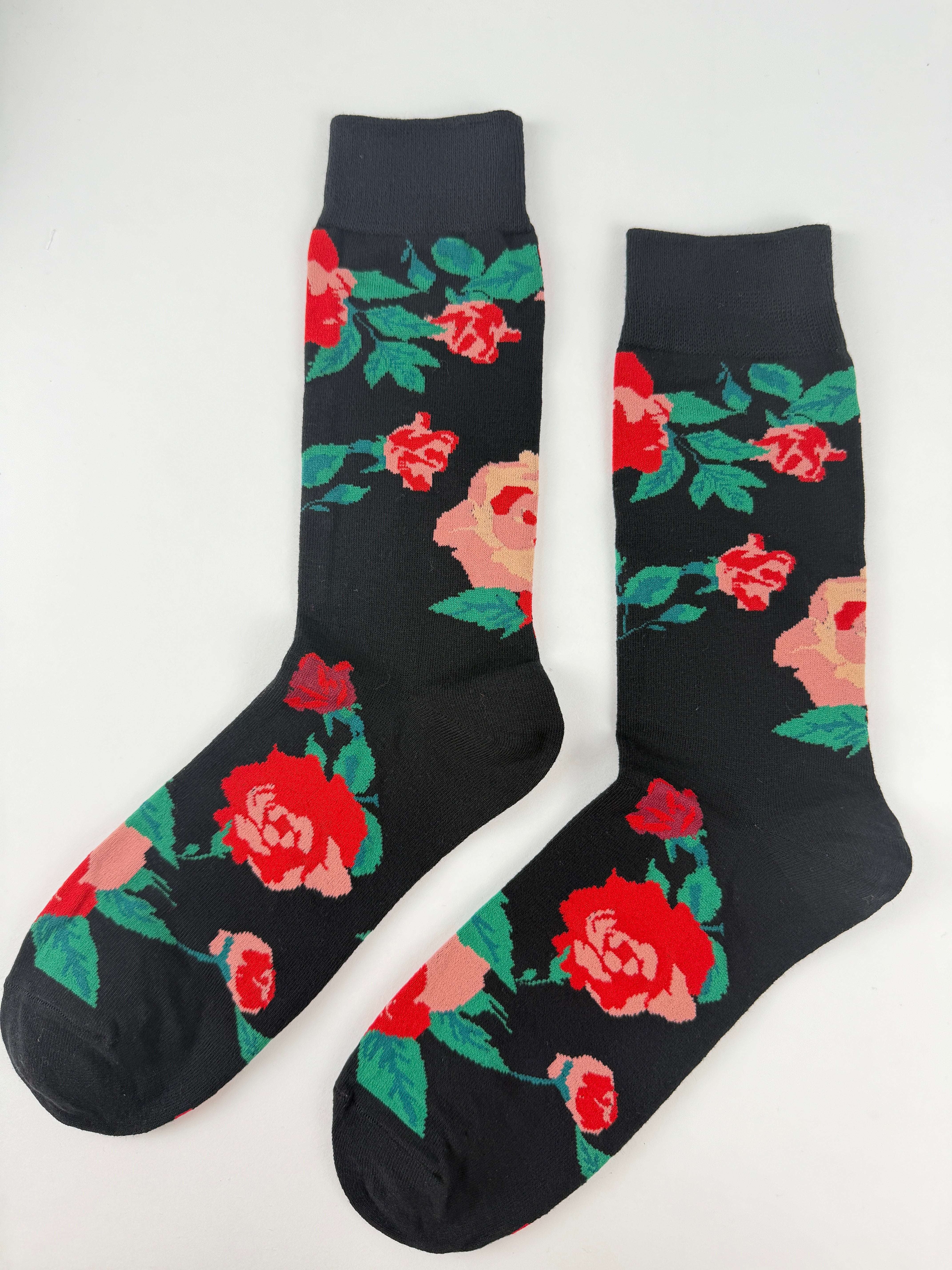 Flower Socks – Red & Pink Roses